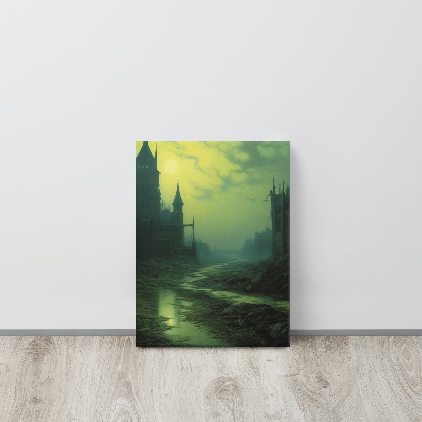 Haunted Cathedral: Surreal Zdzisław Beksiński Inspired Canvas Print