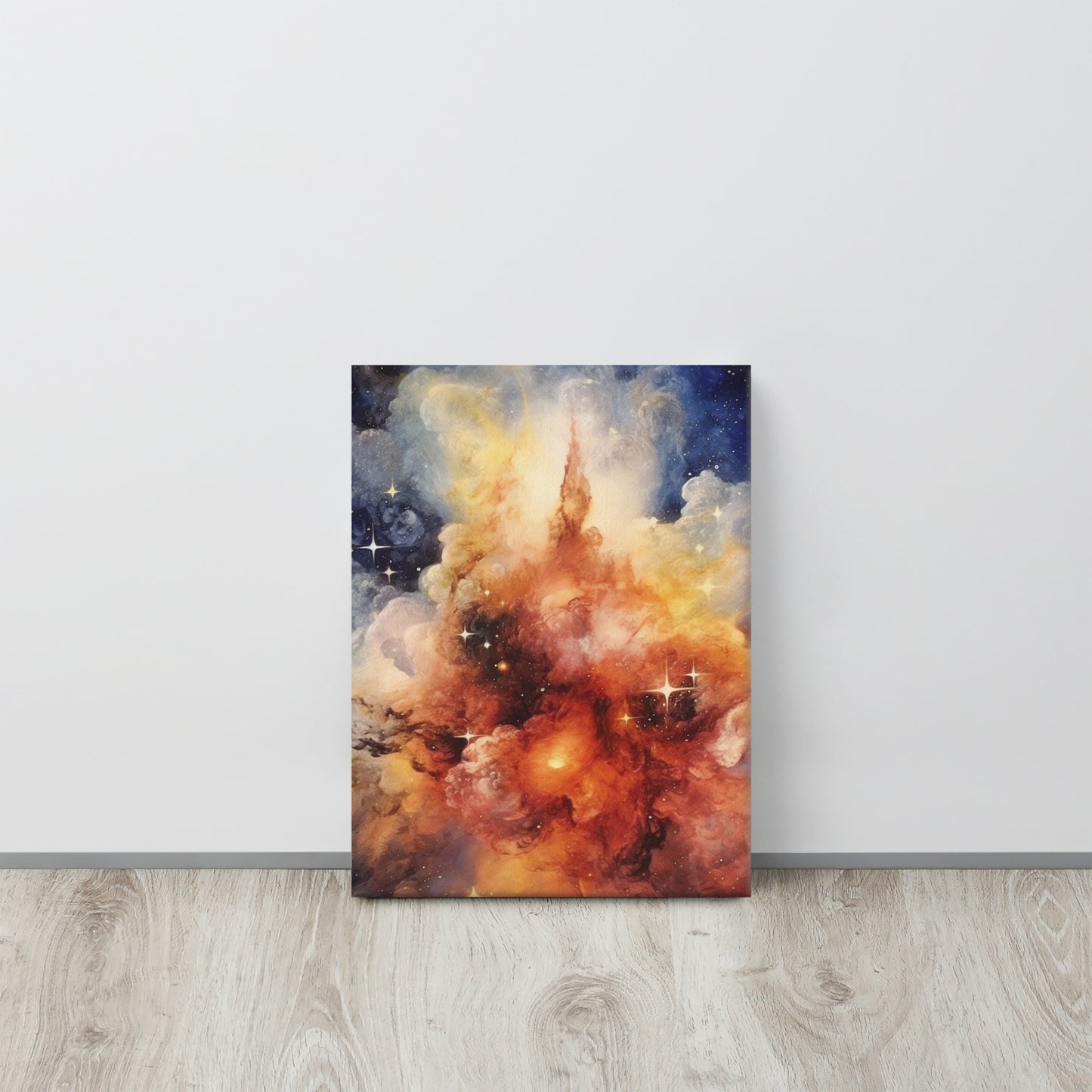 Nebula's Embrace: J.M.W Turner Inspired Nebula and Star Cluster Canvas Print