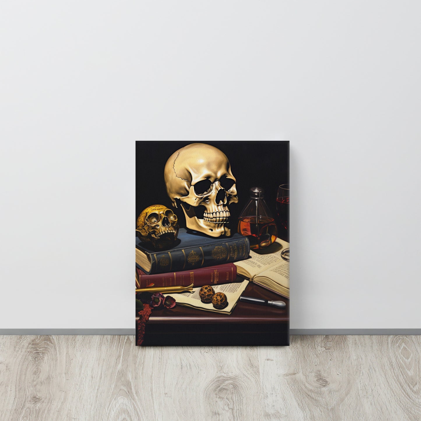 Vanitas Reimagined: A Caravaggio-Inspired Ultra Realistic Oil Painting Canvas Print