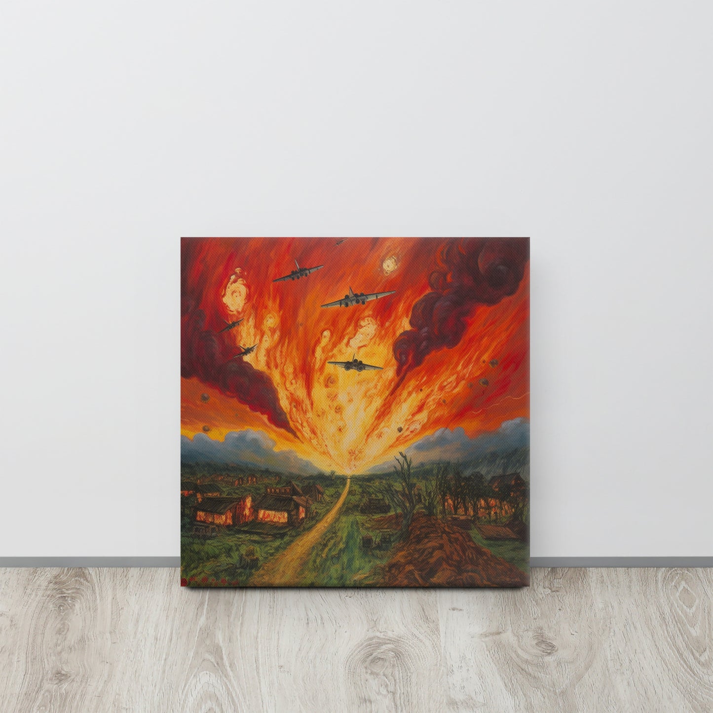 "Whispers of War" - AI Generated Van Gogh-Inspired Canvas Print