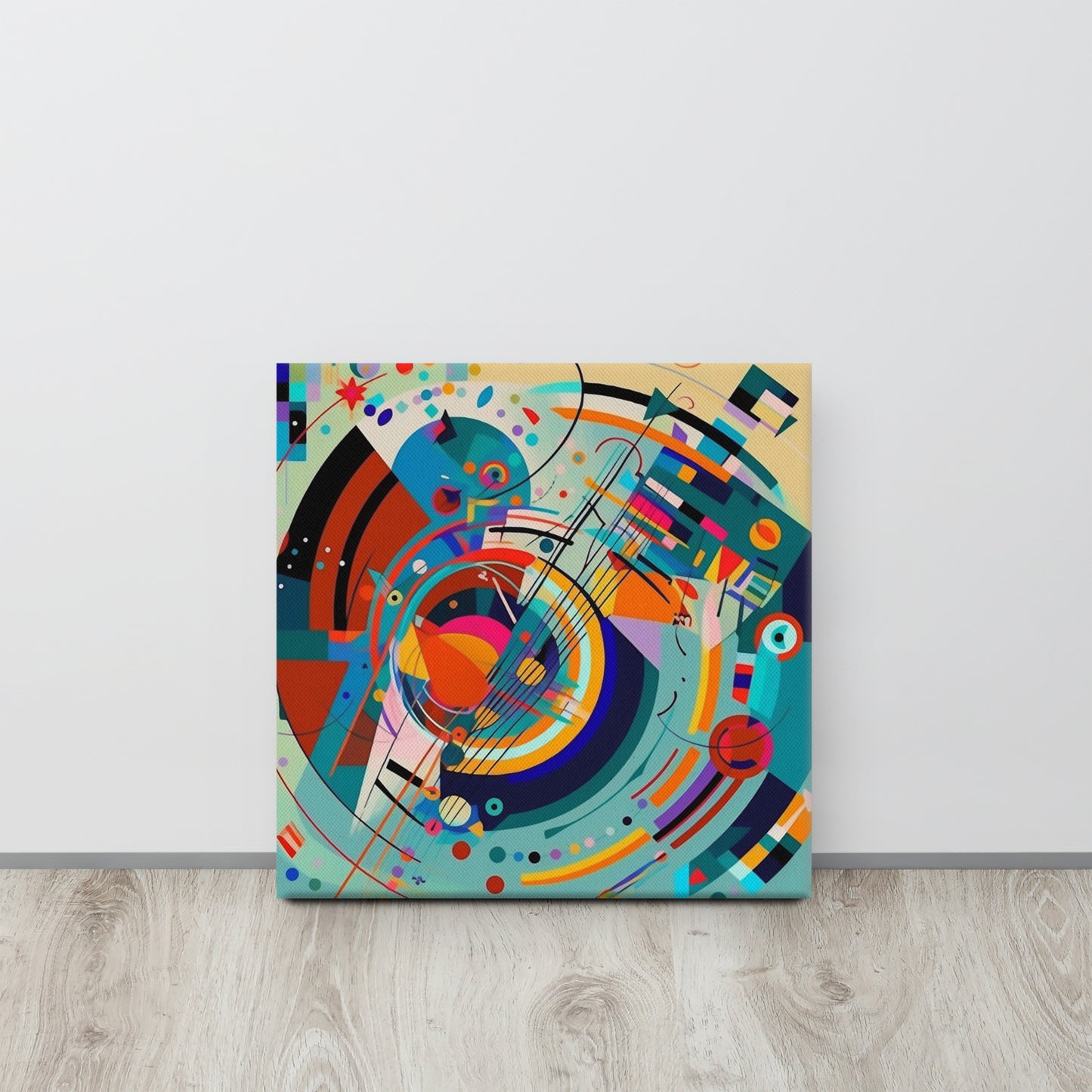 "Symphony of Silence": Kandinsky-Inspired Abstract AI Art Canvas Print