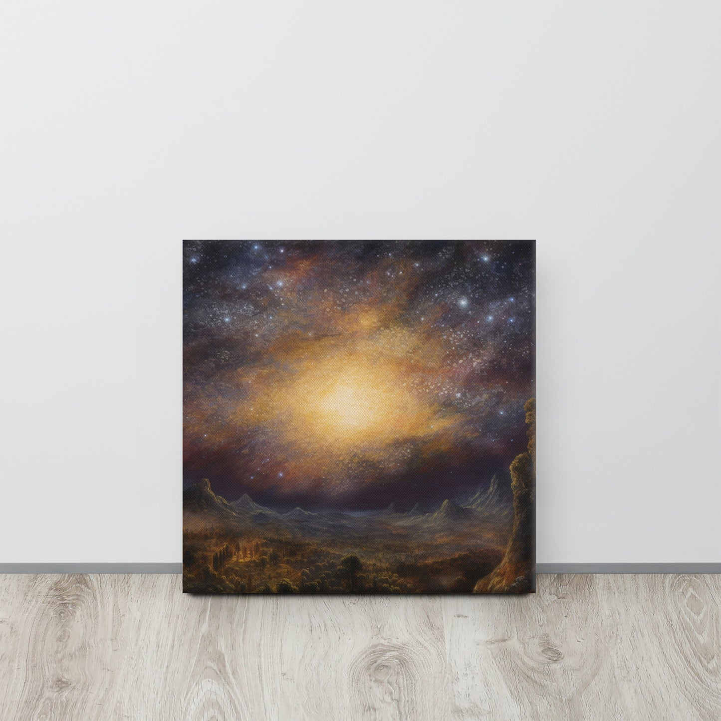 "Cosmic Waltz" - Canvas Print Inspired by Samuel Palmer's Visionary Art