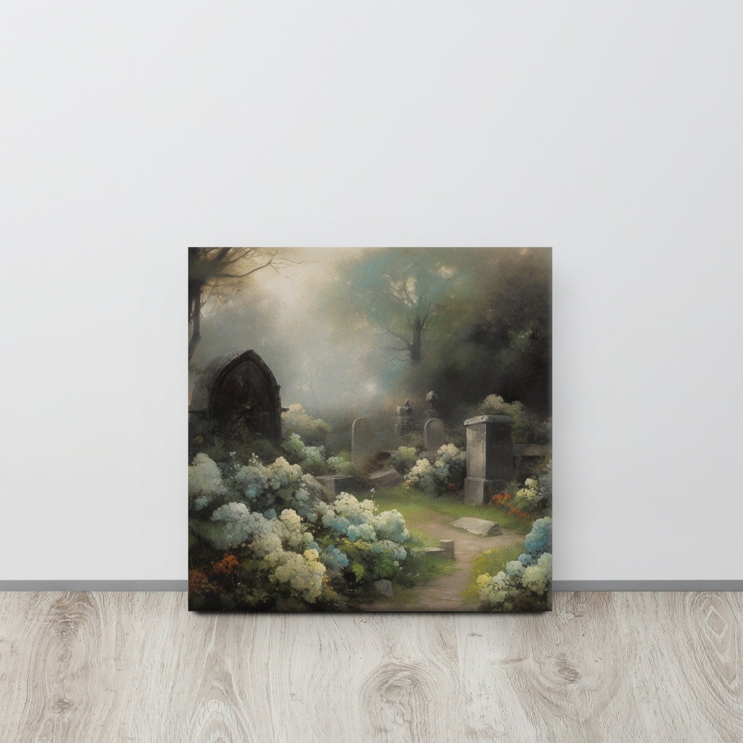 "Cemetery Bloom" - George Inness Inspired Tonalist Canvas Print