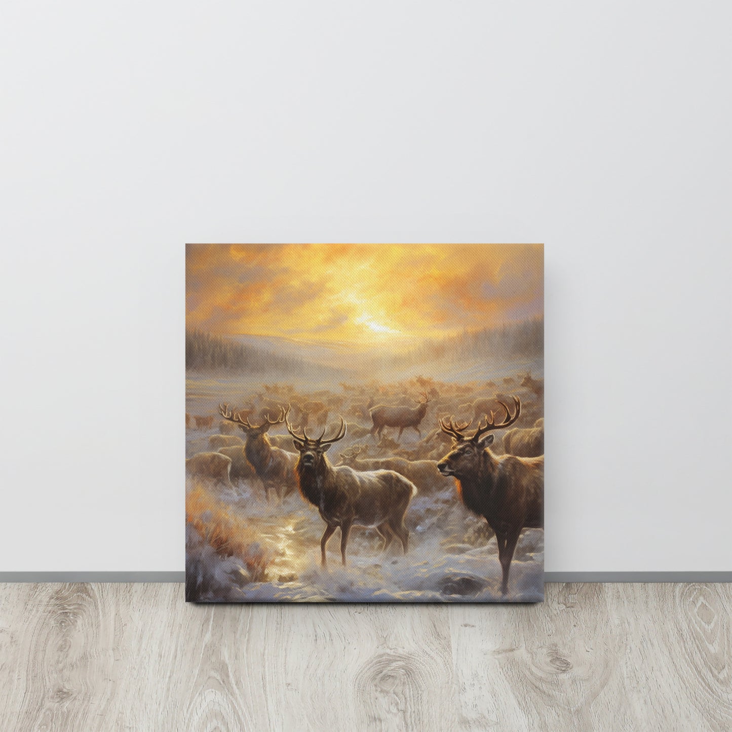 Golden Hour in Alaskan Winter - Stunning Canvas Print Inspired by Nature's Beauty