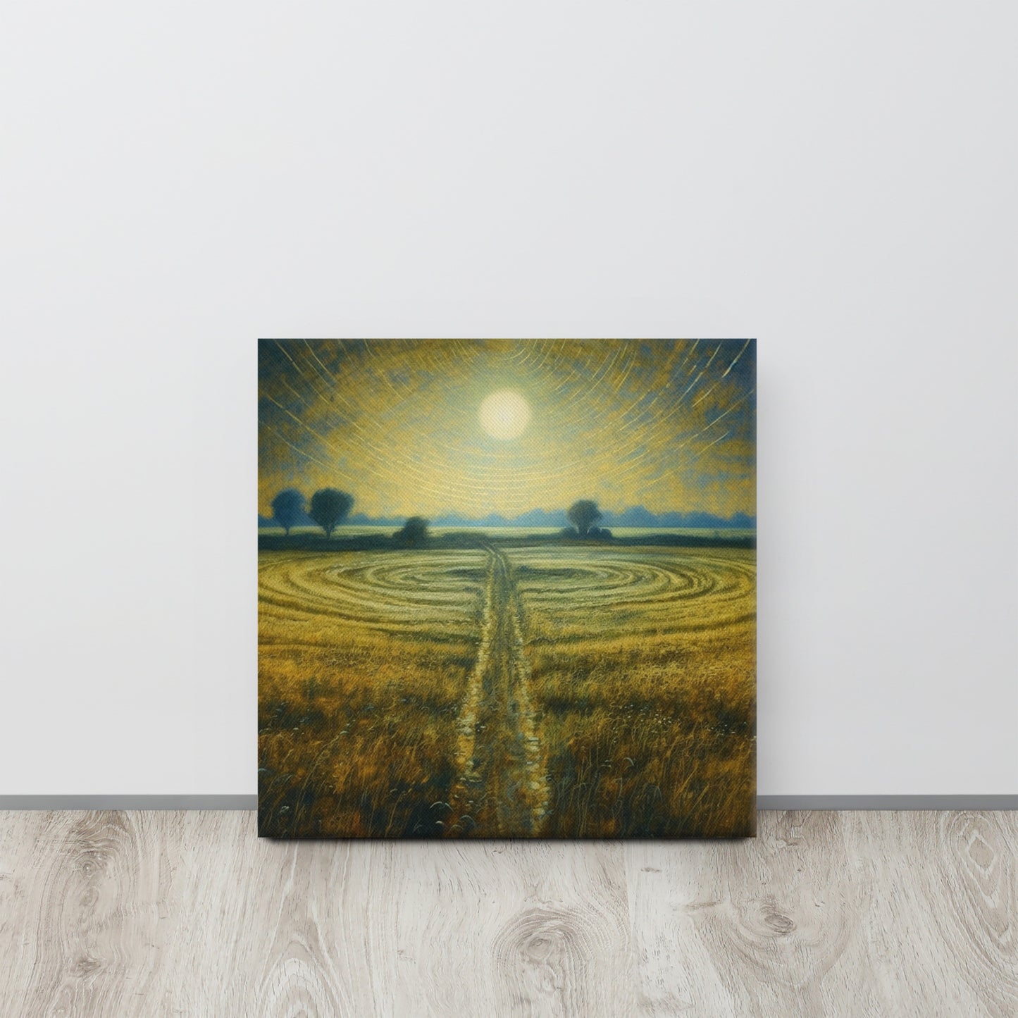 Celestial Harvest: J.M.W. Turner-Inspired Moonlit Field Canvas Print - A Perfect Blend of Art and Mystery for a Contemporary Interior