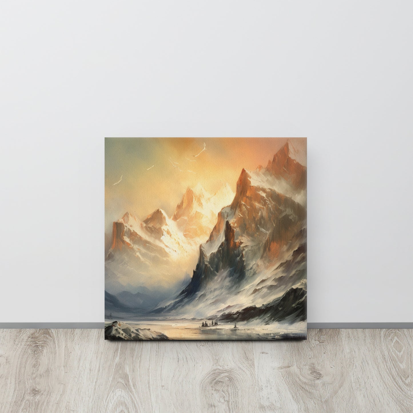 Dawn in Nahanni: A J.M.W. Turner Inspired Watercolor Canvas Print