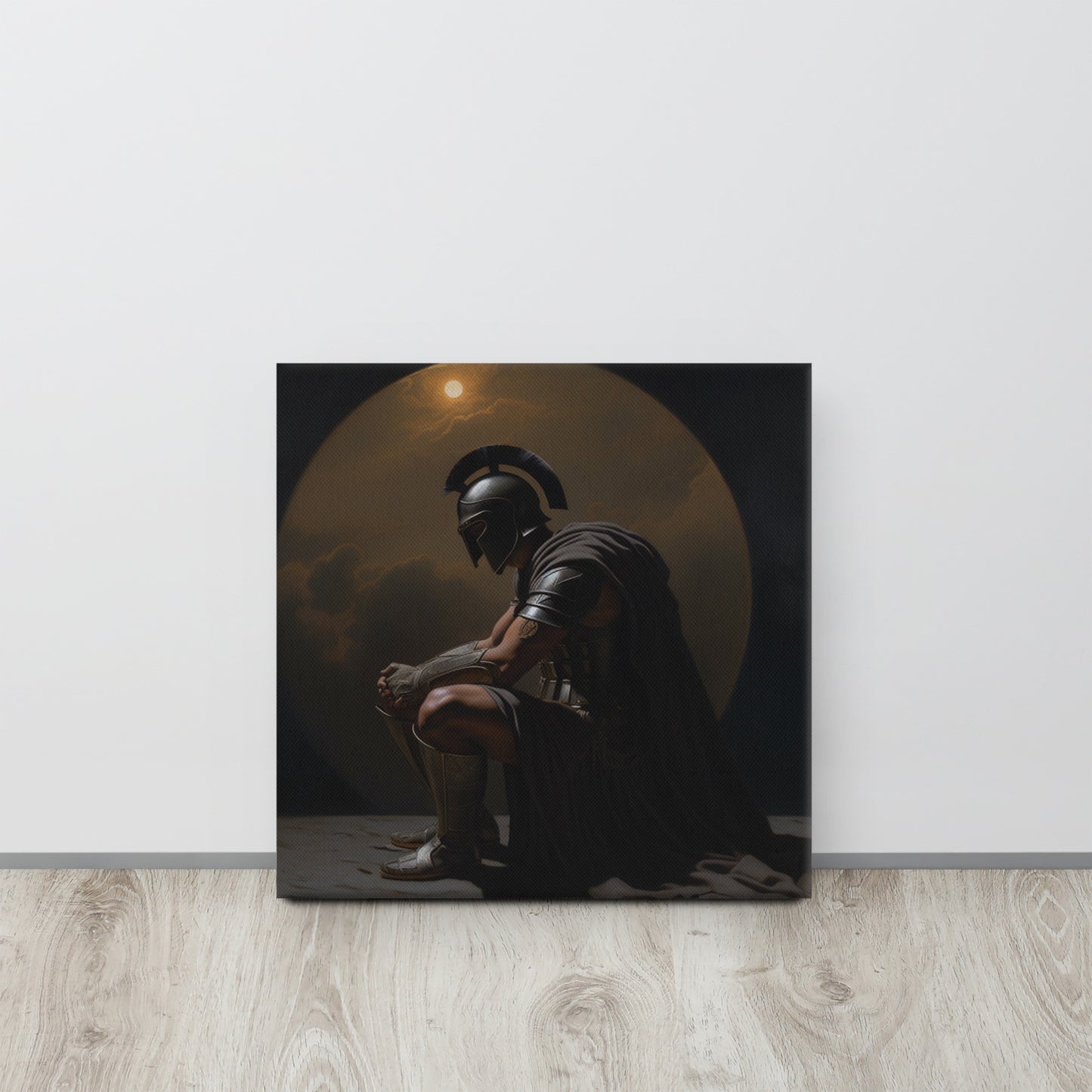 Eclipse of the Soul: Chiaroscuro Canvas Print in the Style of Caravaggio