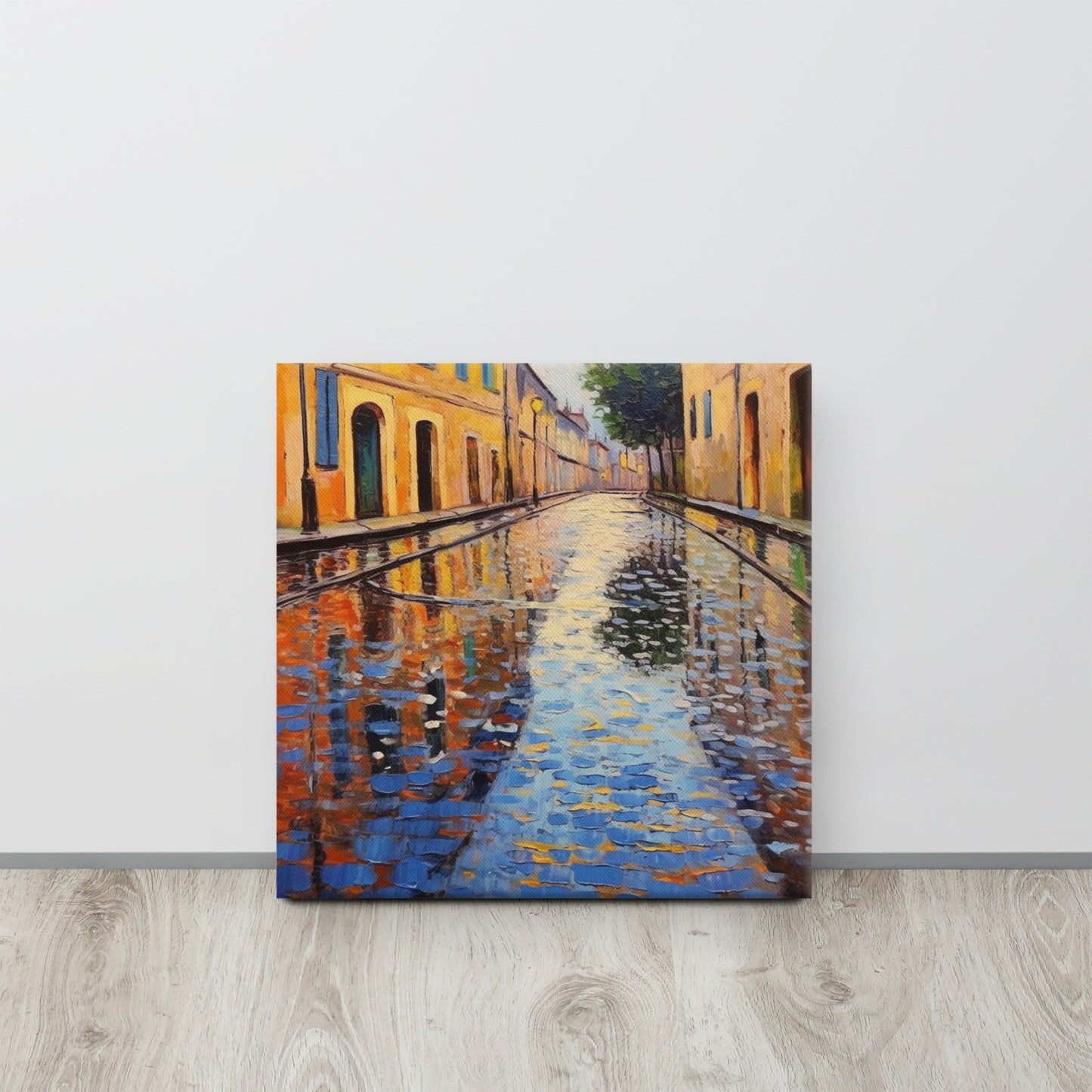 Impasto Rainfall: Monet-Inspired Oil Canvas Print