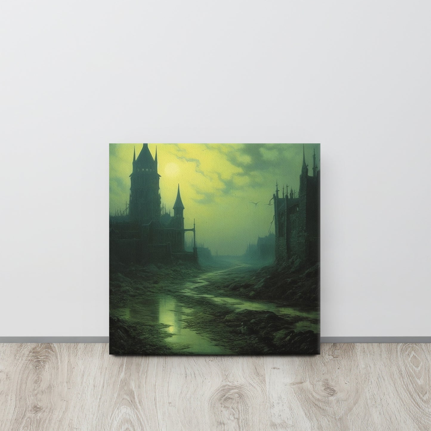 Haunted Cathedral: Surreal Zdzisław Beksiński Inspired Canvas Print