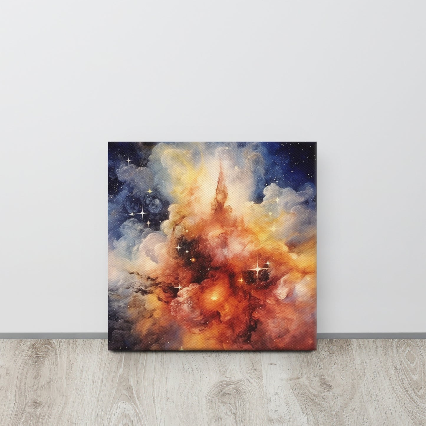 Nebula's Embrace: J.M.W Turner Inspired Nebula and Star Cluster Canvas Print