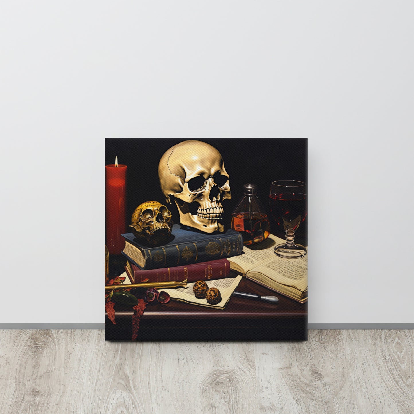 Vanitas Reimagined: A Caravaggio-Inspired Ultra Realistic Oil Painting Canvas Print