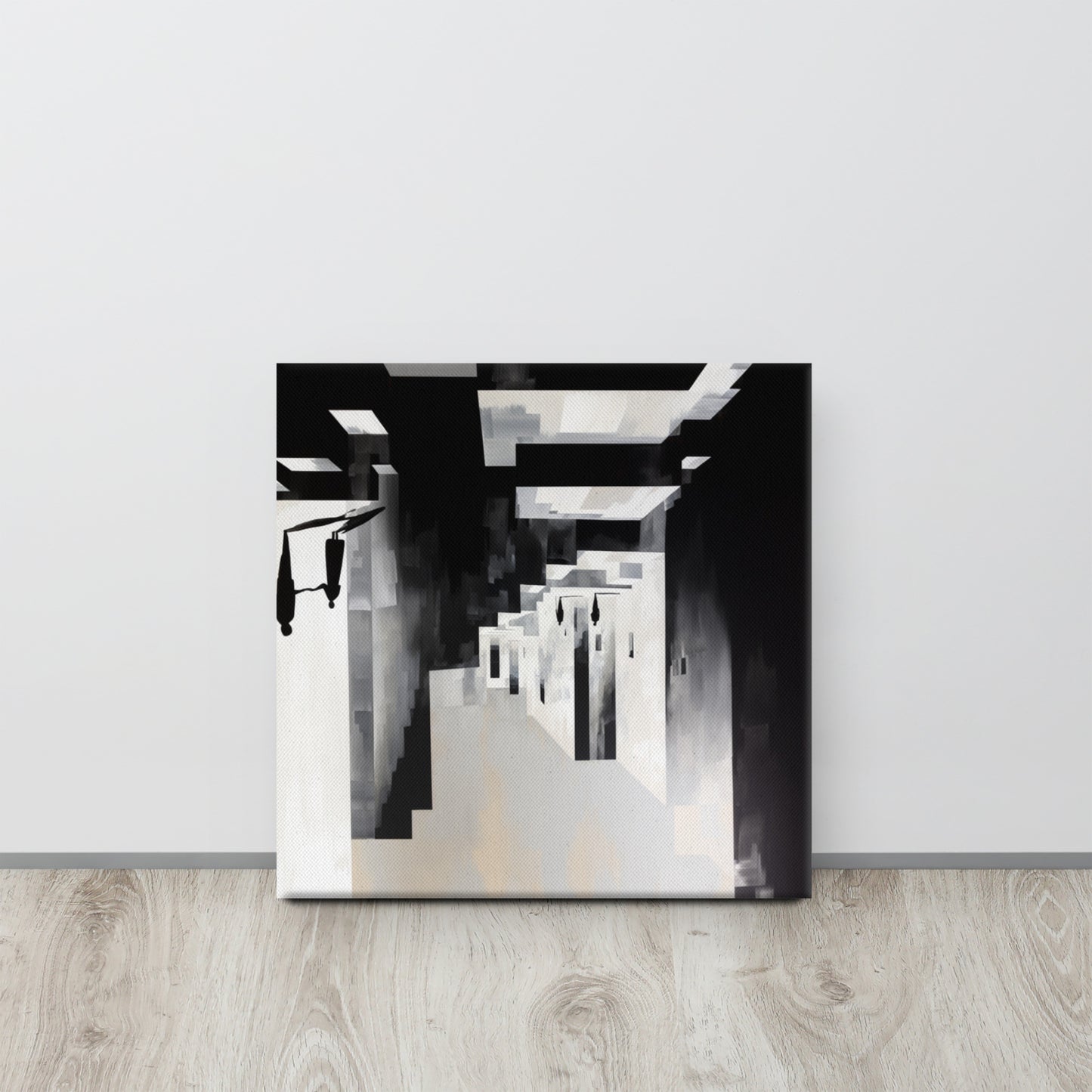 Shadowed Realities: Picasso-Inspired Minimalist Chiaroscuro Canvas Print