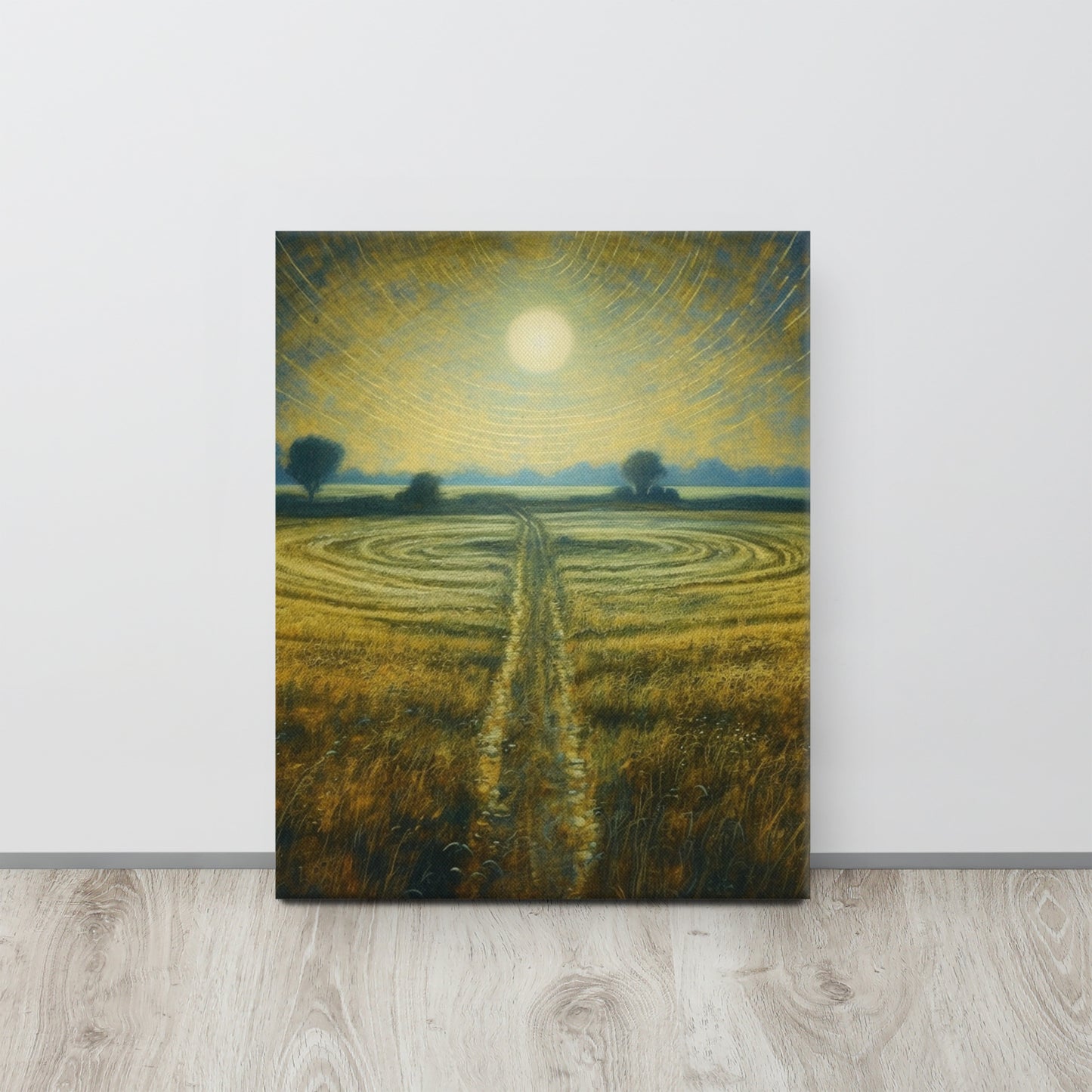 Celestial Harvest: J.M.W. Turner-Inspired Moonlit Field Canvas Print - A Perfect Blend of Art and Mystery for a Contemporary Interior