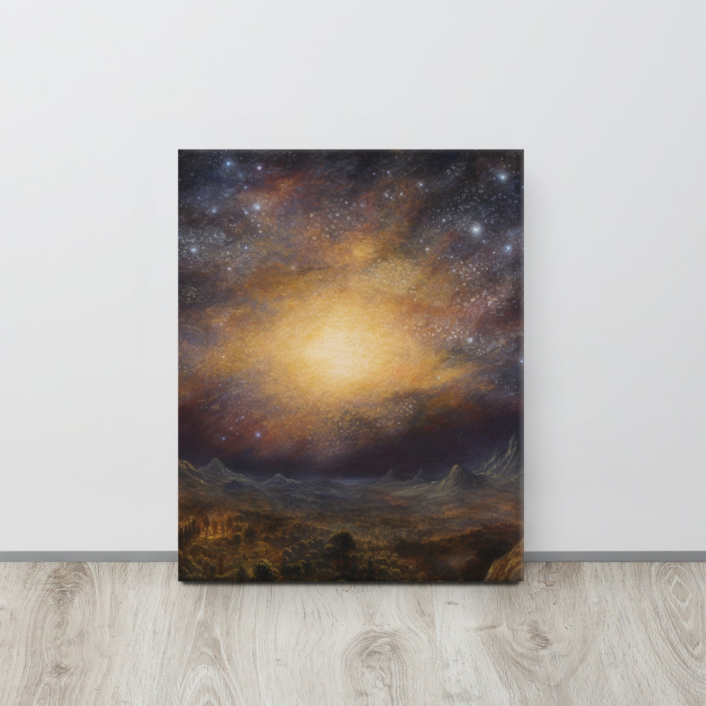 "Cosmic Waltz" - Canvas Print Inspired by Samuel Palmer's Visionary Art