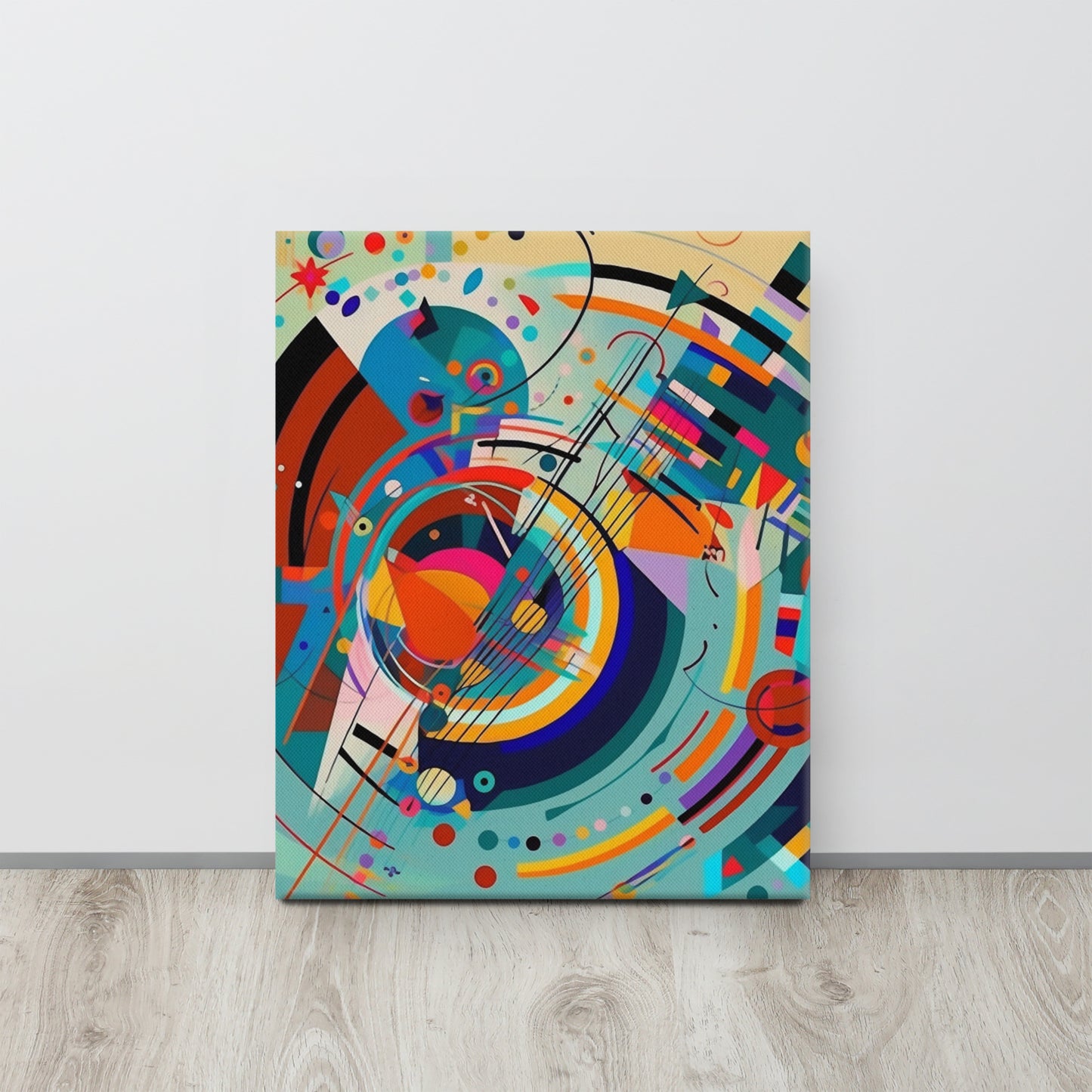 "Symphony of Silence": Kandinsky-Inspired Abstract AI Art Canvas Print