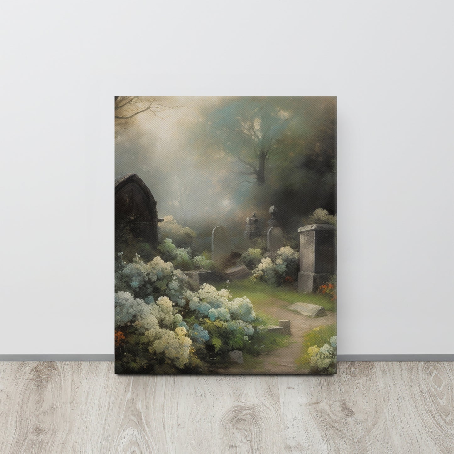 "Cemetery Bloom" - George Inness Inspired Tonalist Canvas Print