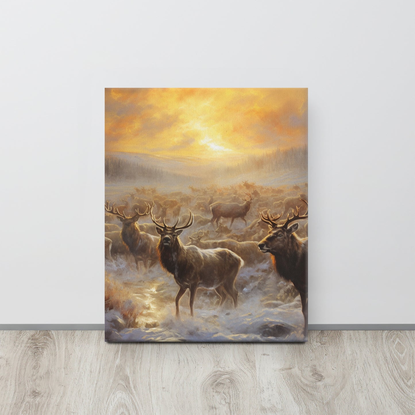 Golden Hour in Alaskan Winter - Stunning Canvas Print Inspired by Nature's Beauty