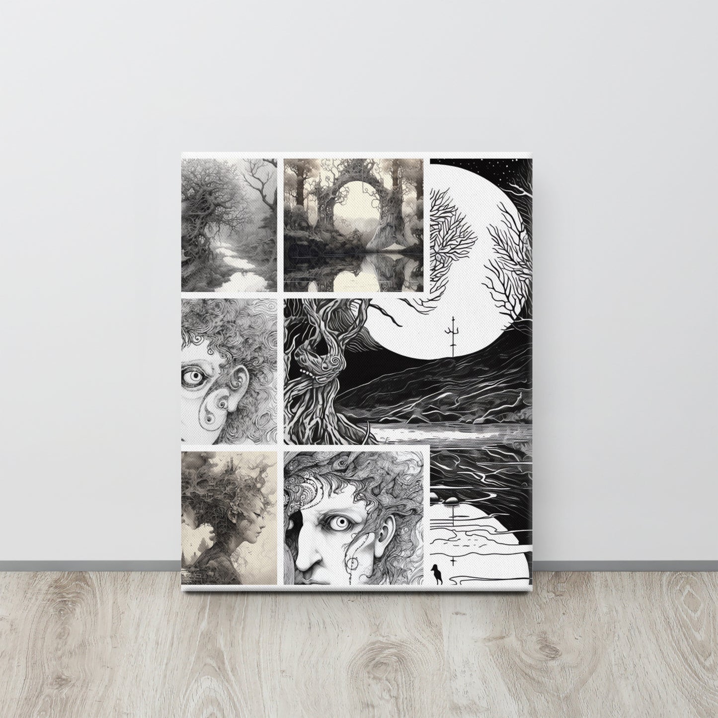 Mystic Collage Canvas Print: A Tribute to Austin Osman Spare