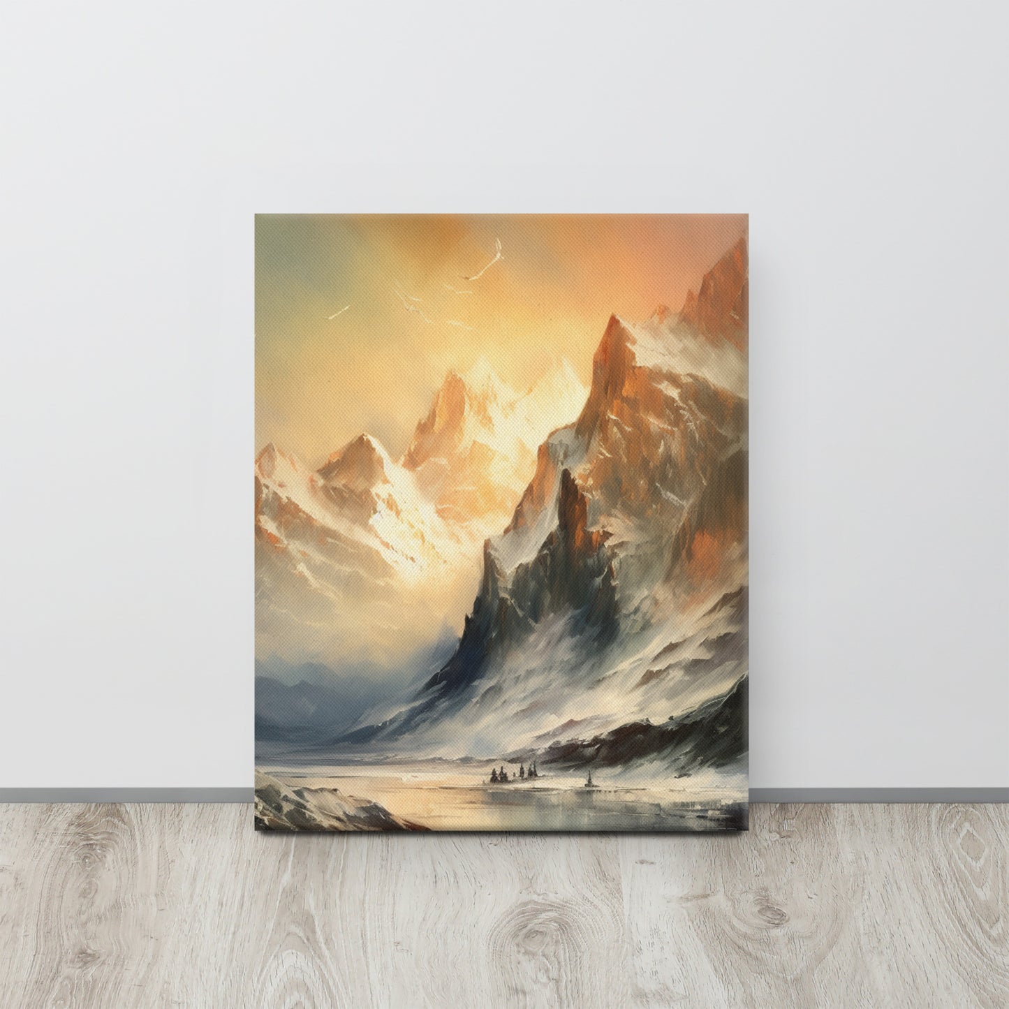 Dawn in Nahanni: A J.M.W. Turner Inspired Watercolor Canvas Print