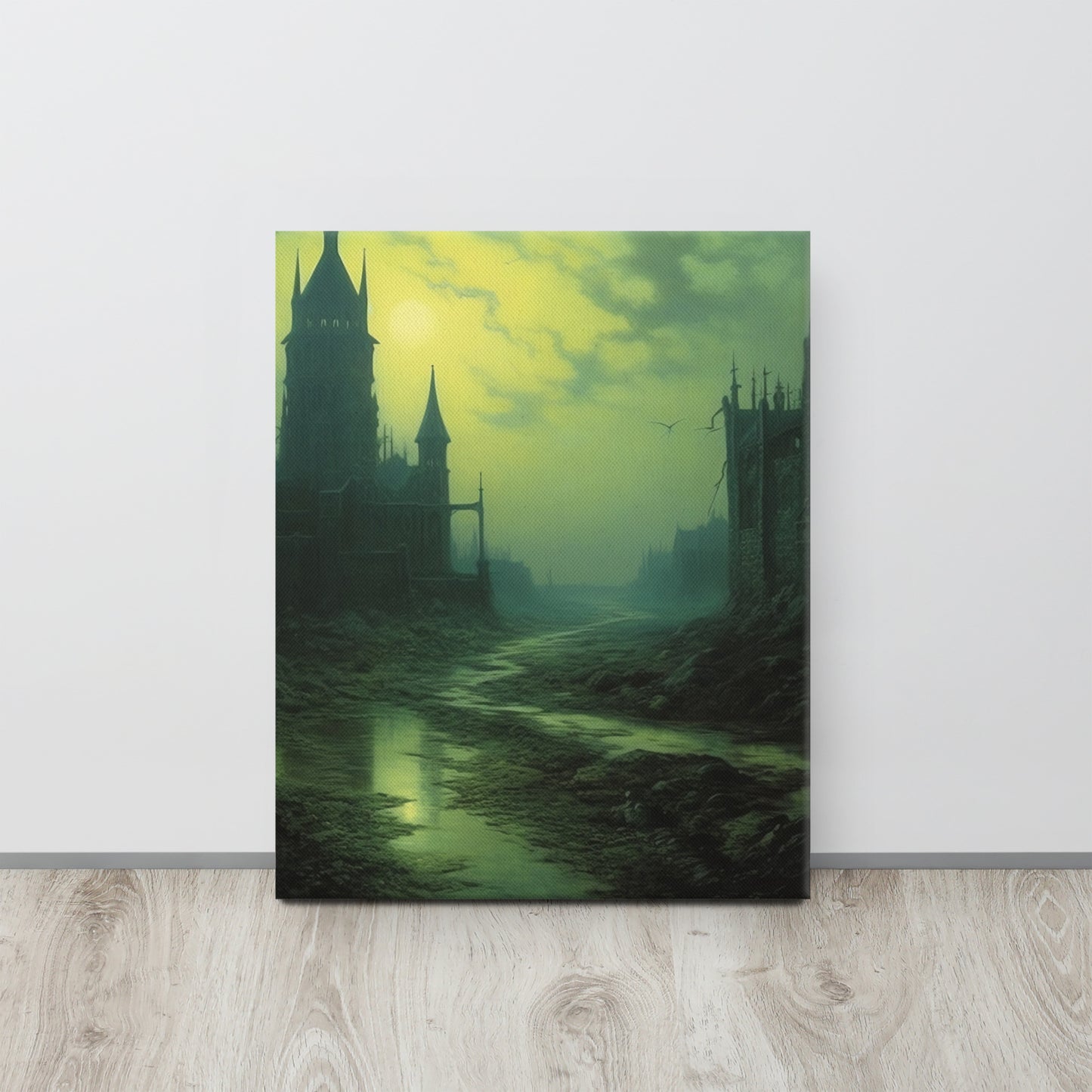 Haunted Cathedral: Surreal Zdzisław Beksiński Inspired Canvas Print