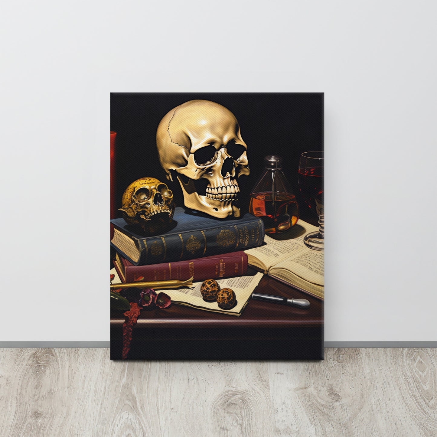 Vanitas Reimagined: A Caravaggio-Inspired Ultra Realistic Oil Painting Canvas Print