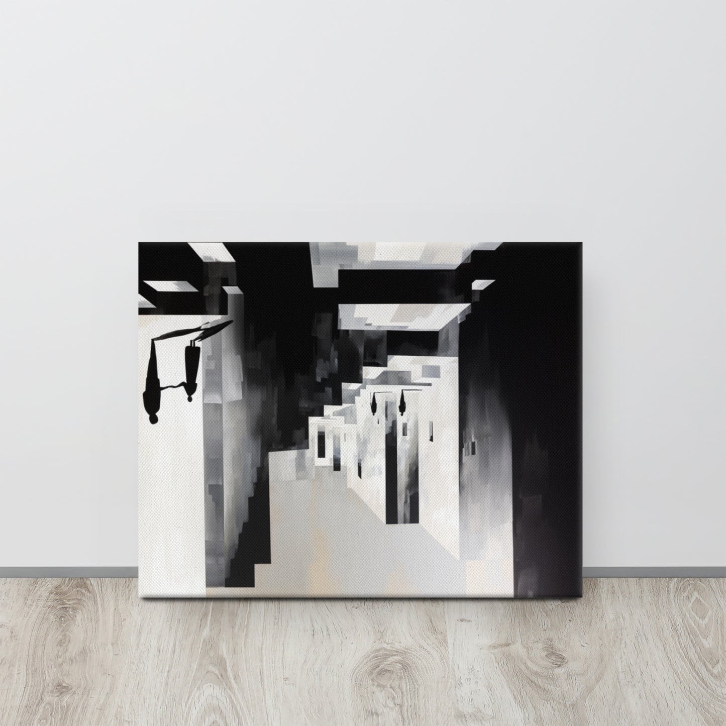 Shadowed Realities: Picasso-Inspired Minimalist Chiaroscuro Canvas Print