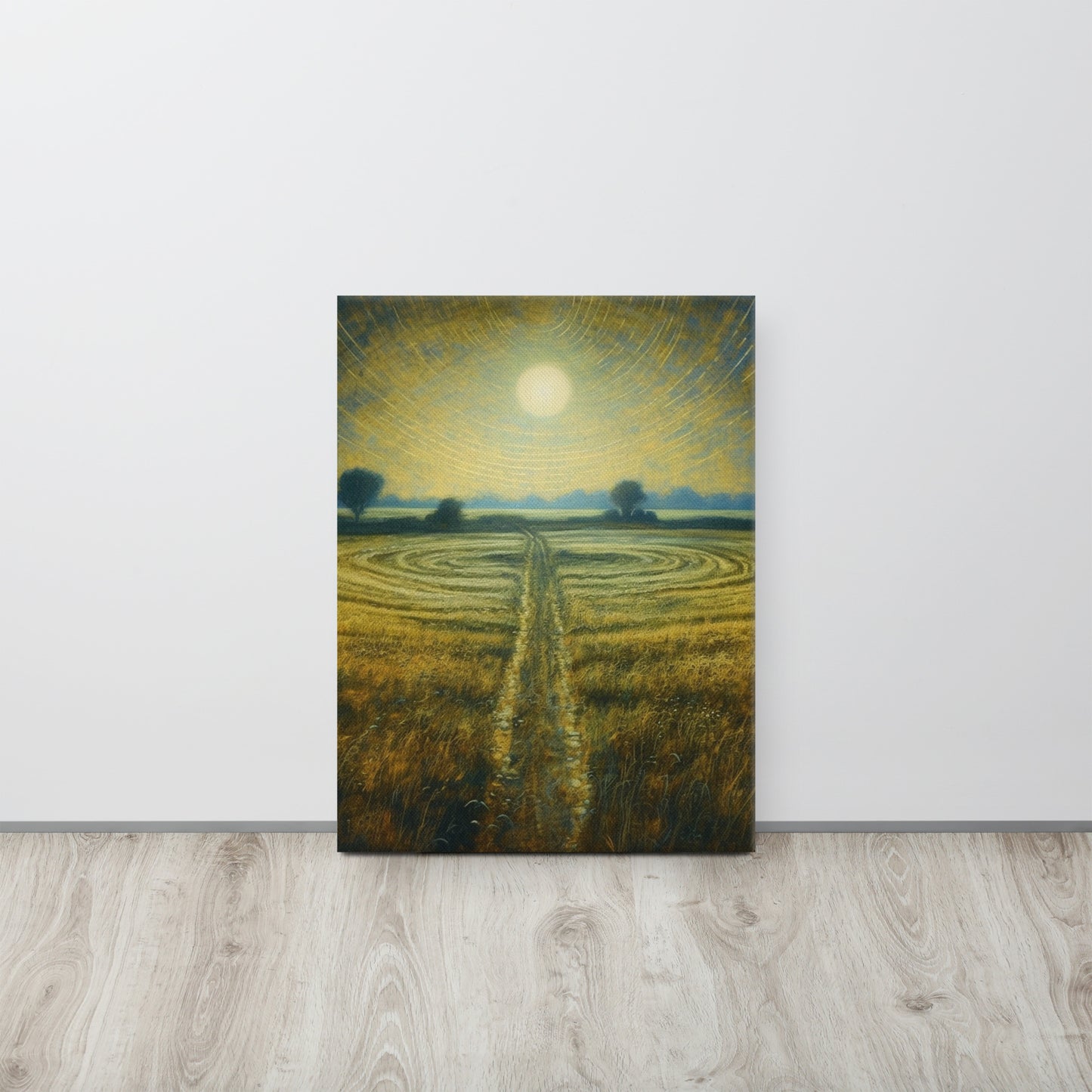 Celestial Harvest: J.M.W. Turner-Inspired Moonlit Field Canvas Print - A Perfect Blend of Art and Mystery for a Contemporary Interior