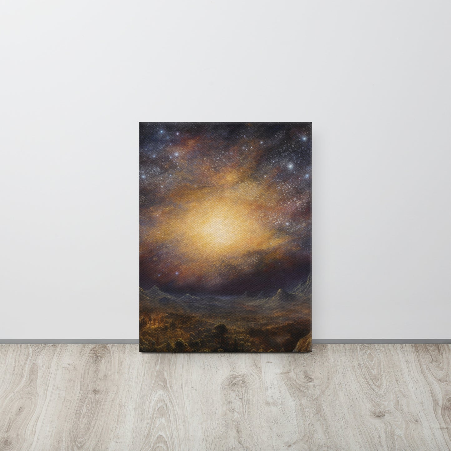 "Cosmic Waltz" - Canvas Print Inspired by Samuel Palmer's Visionary Art