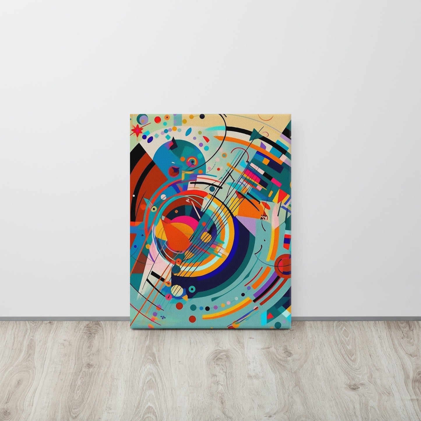 "Symphony of Silence": Kandinsky-Inspired Abstract AI Art Canvas Print