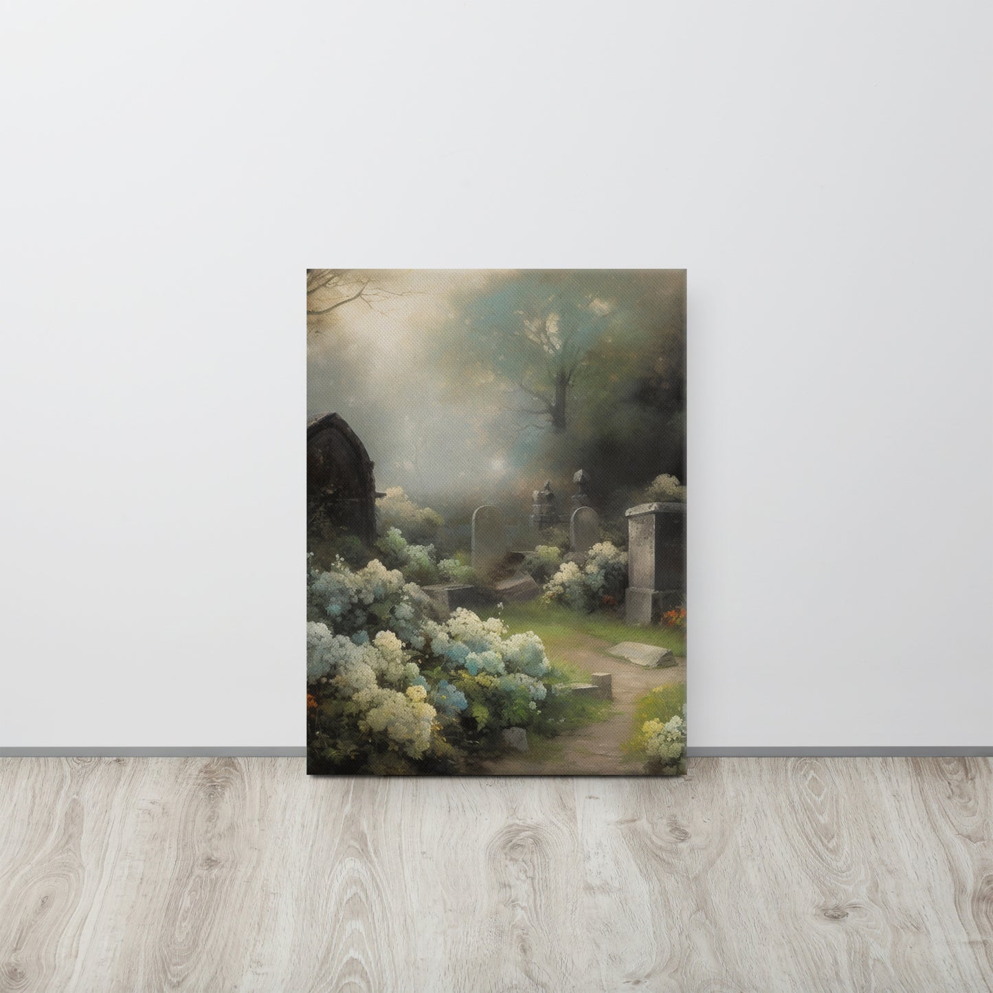 "Cemetery Bloom" - George Inness Inspired Tonalist Canvas Print