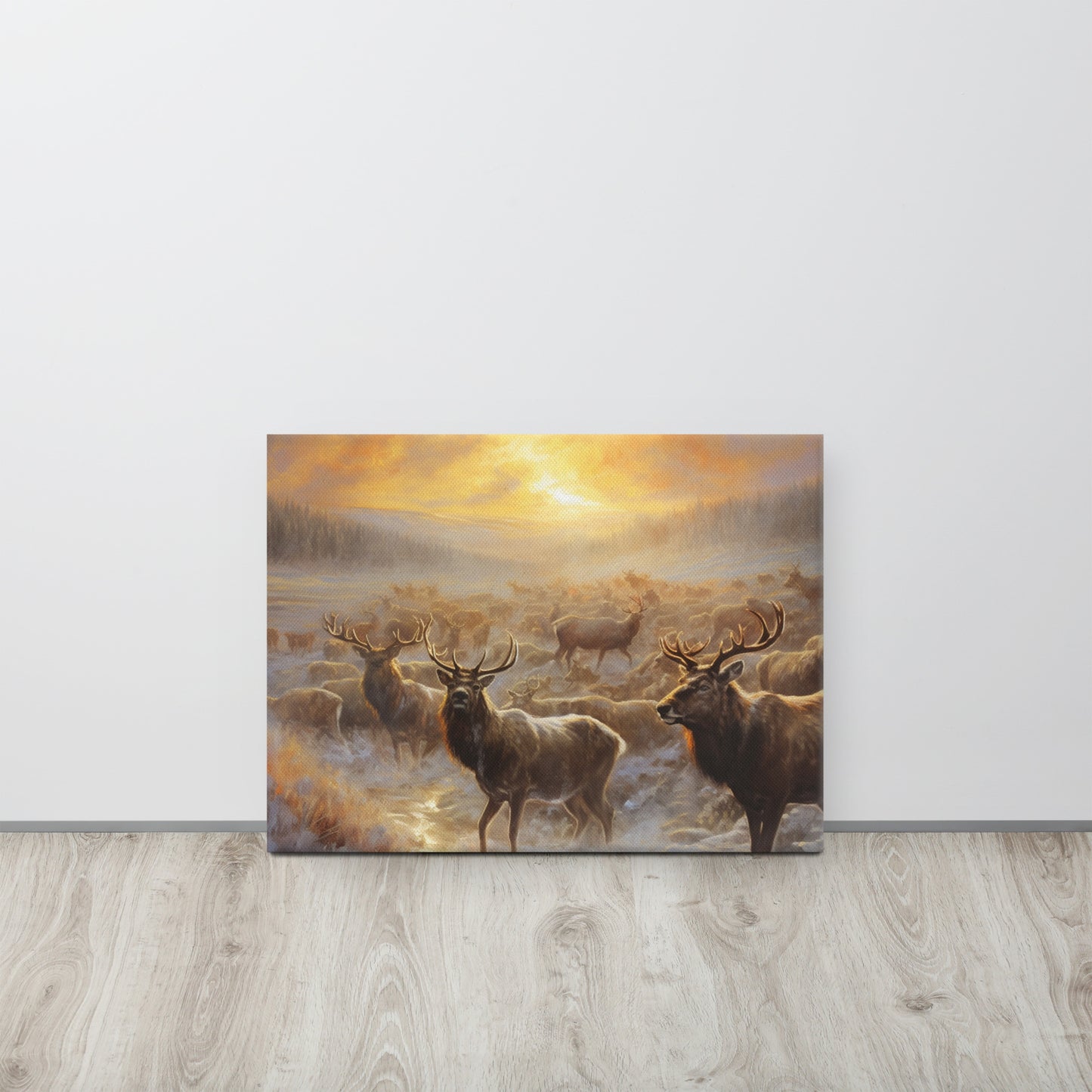 Golden Hour in Alaskan Winter - Stunning Canvas Print Inspired by Nature's Beauty