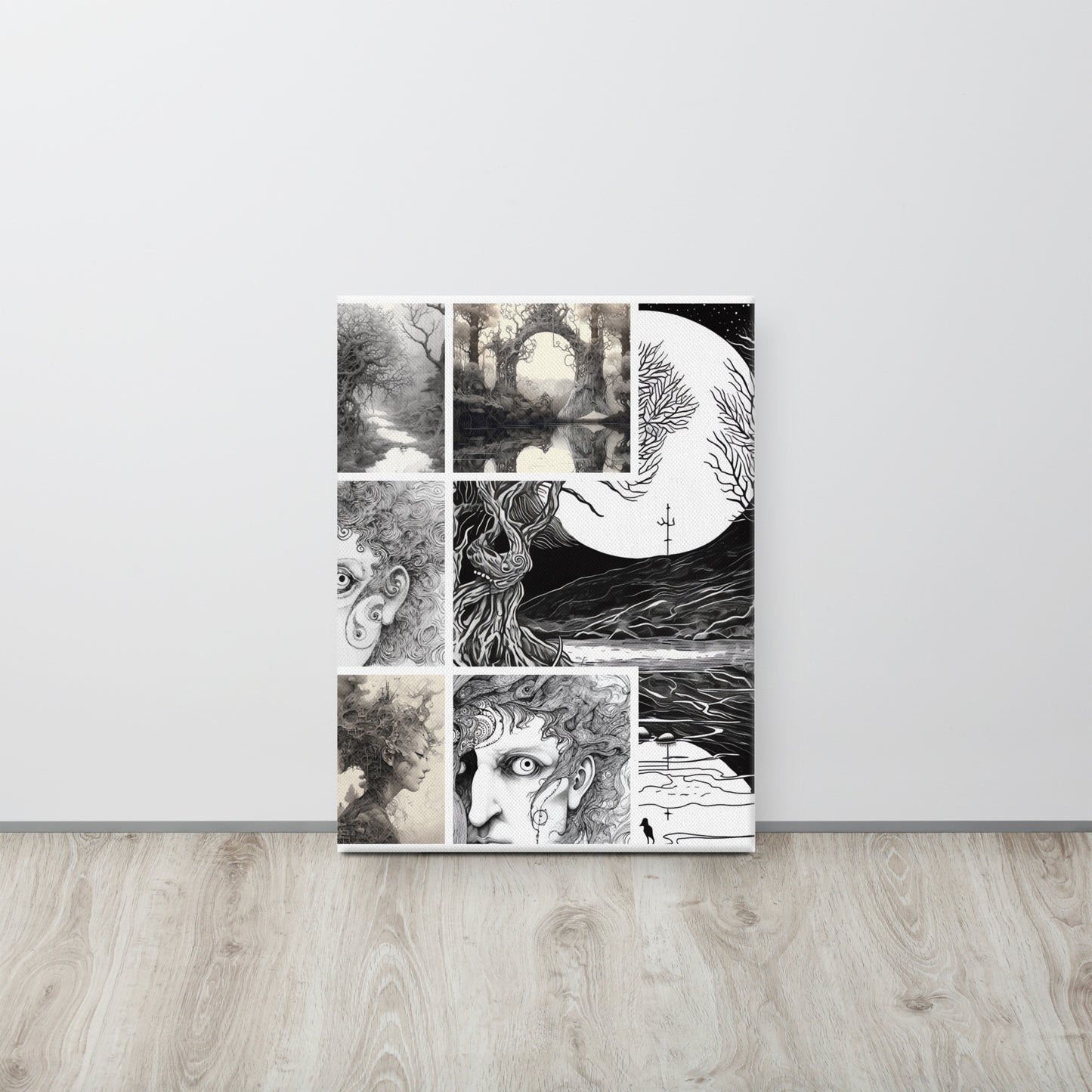 Mystic Collage Canvas Print: A Tribute to Austin Osman Spare