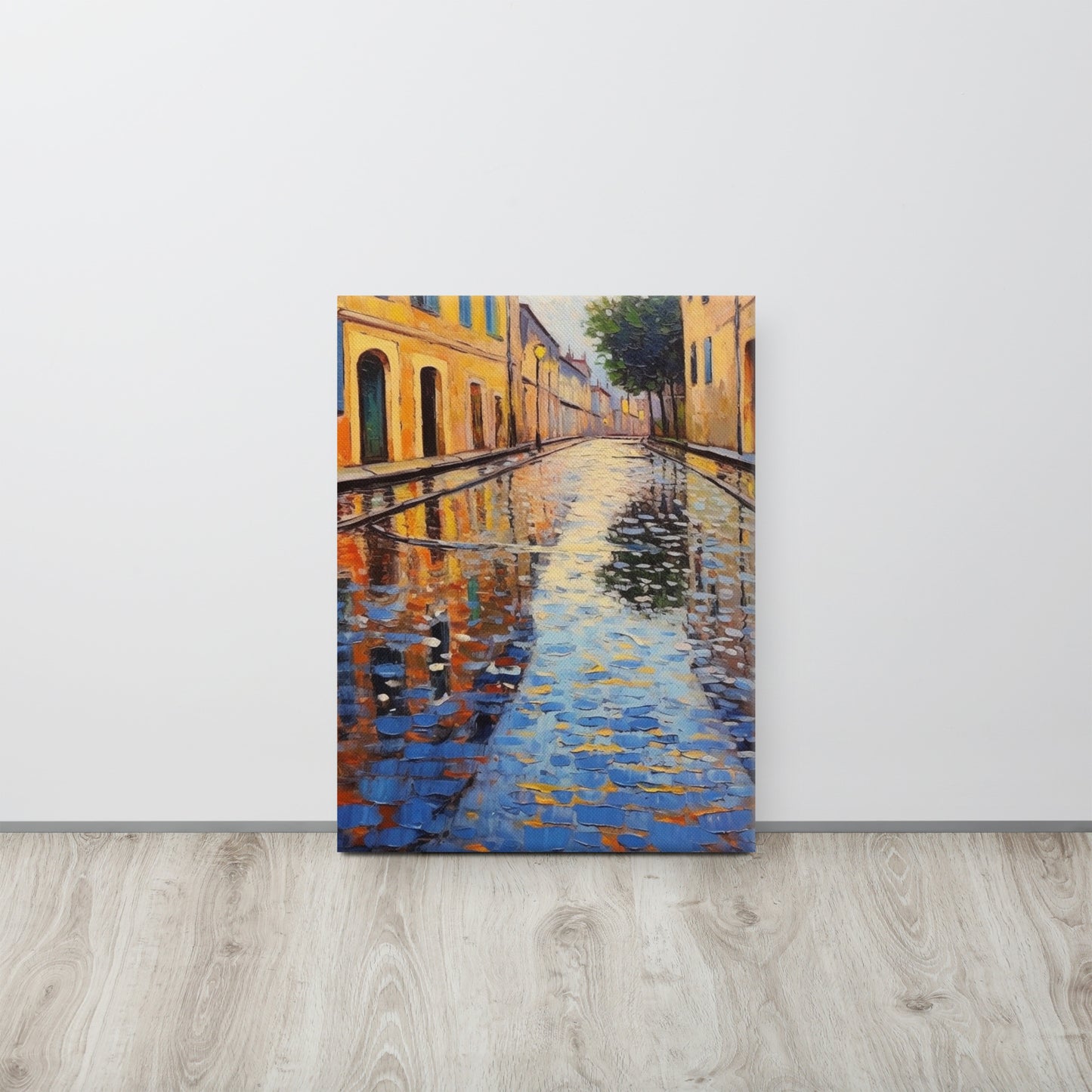 Impasto Rainfall: Monet-Inspired Oil Canvas Print