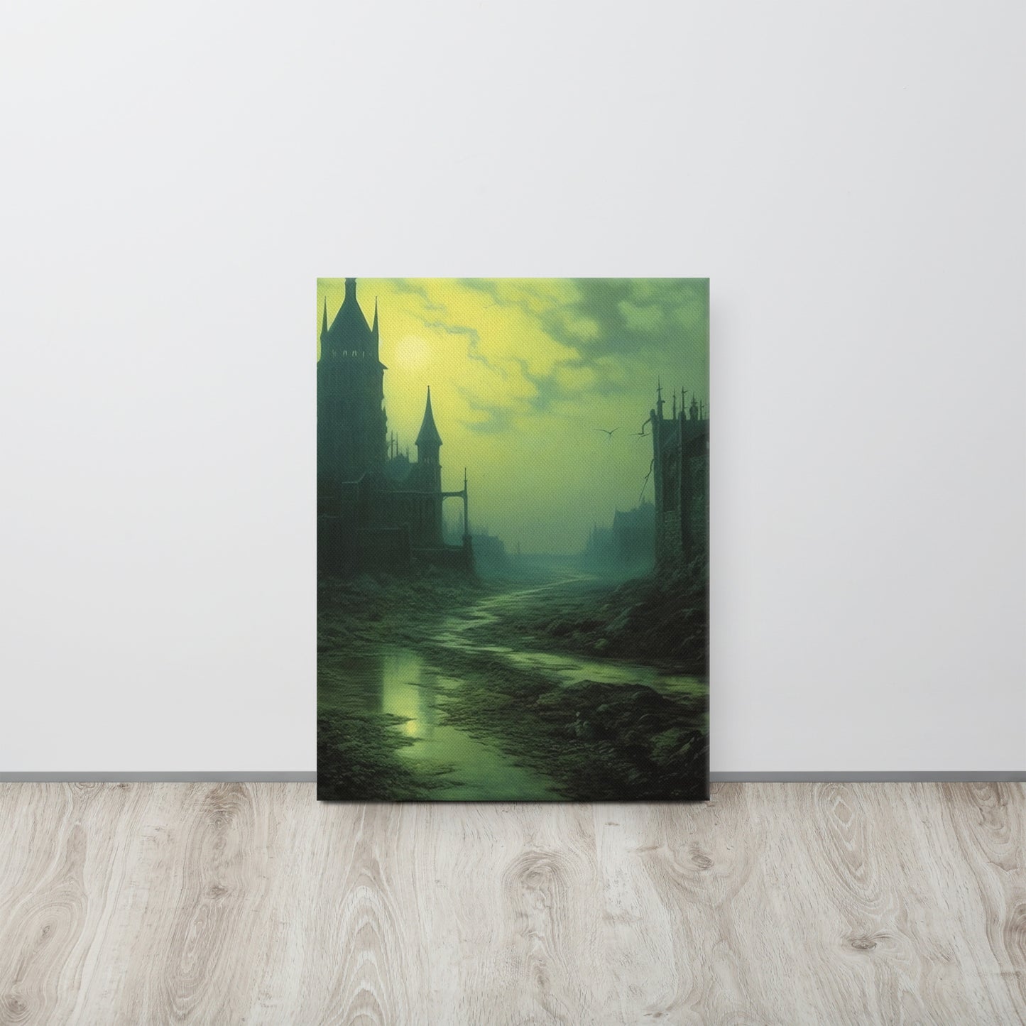 Haunted Cathedral: Surreal Zdzisław Beksiński Inspired Canvas Print