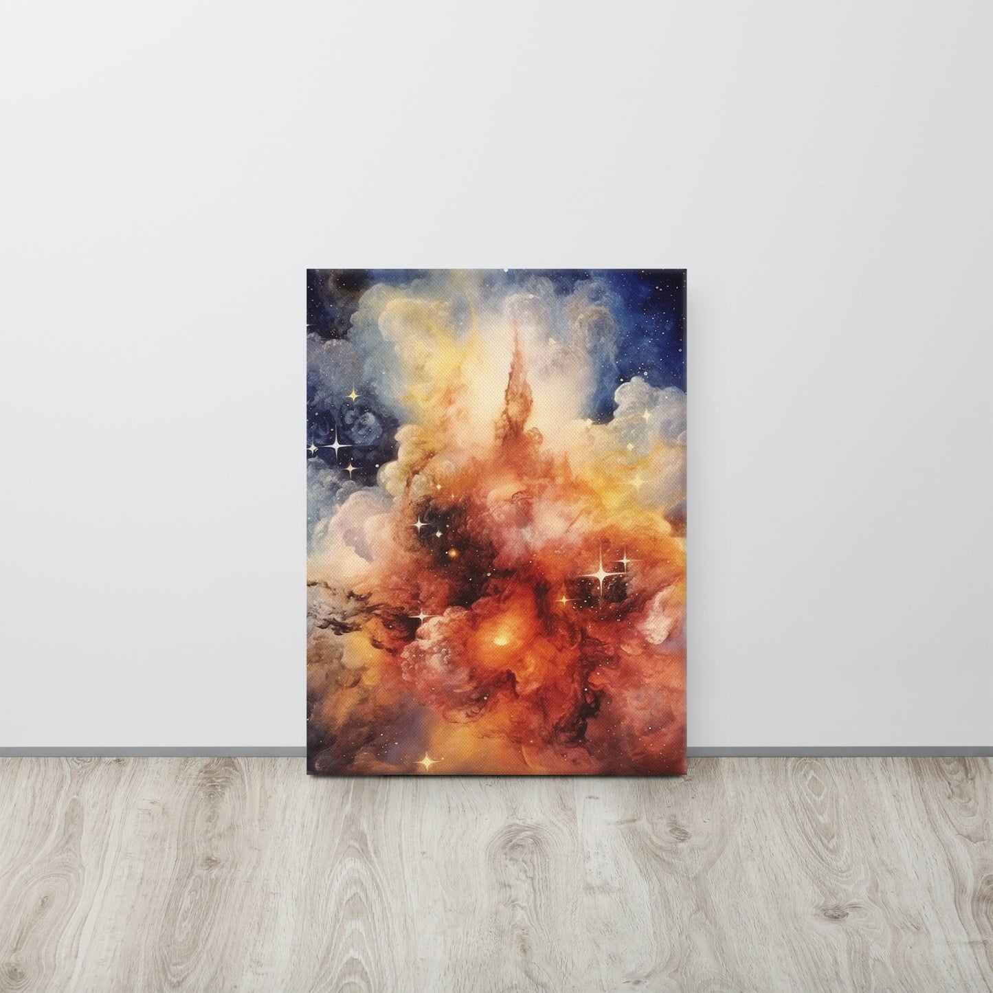 Nebula's Embrace: J.M.W Turner Inspired Nebula and Star Cluster Canvas Print