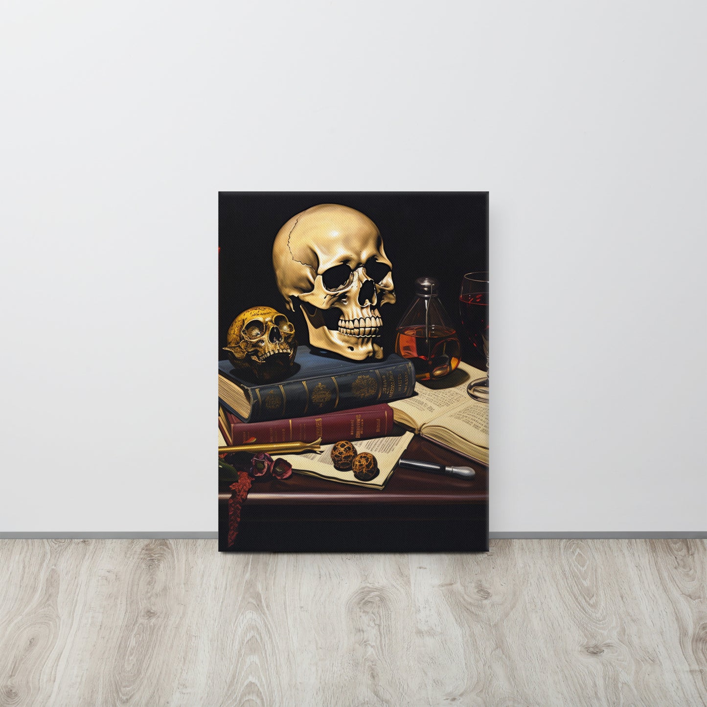 Vanitas Reimagined: A Caravaggio-Inspired Ultra Realistic Oil Painting Canvas Print