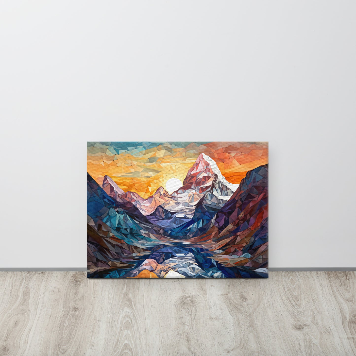 Mystic Annapurna: Escher-Inspired Abstract Canvas Art