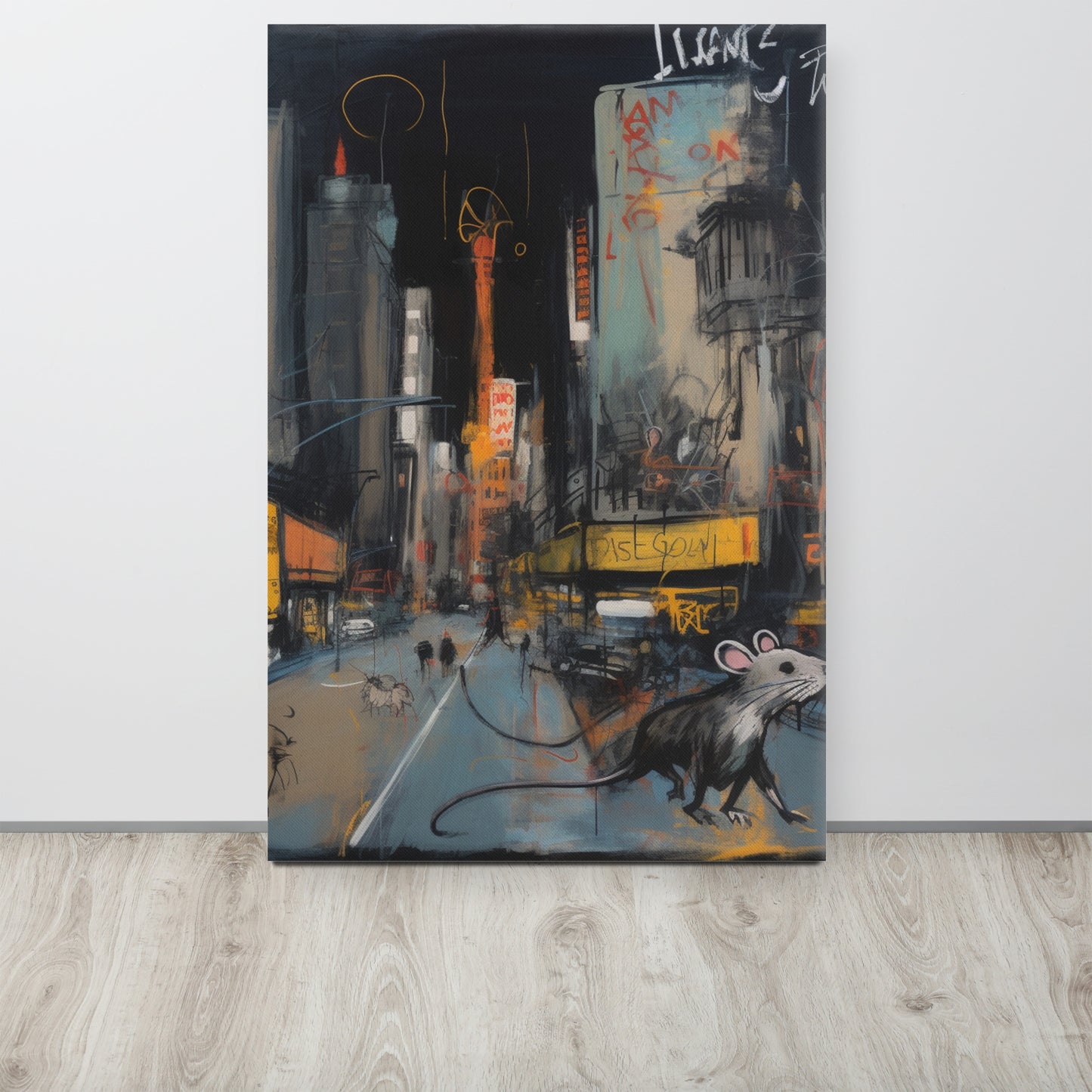 "Silent Echoes" - AI Generated Art Print Inspired by Basquiat's Unique Style