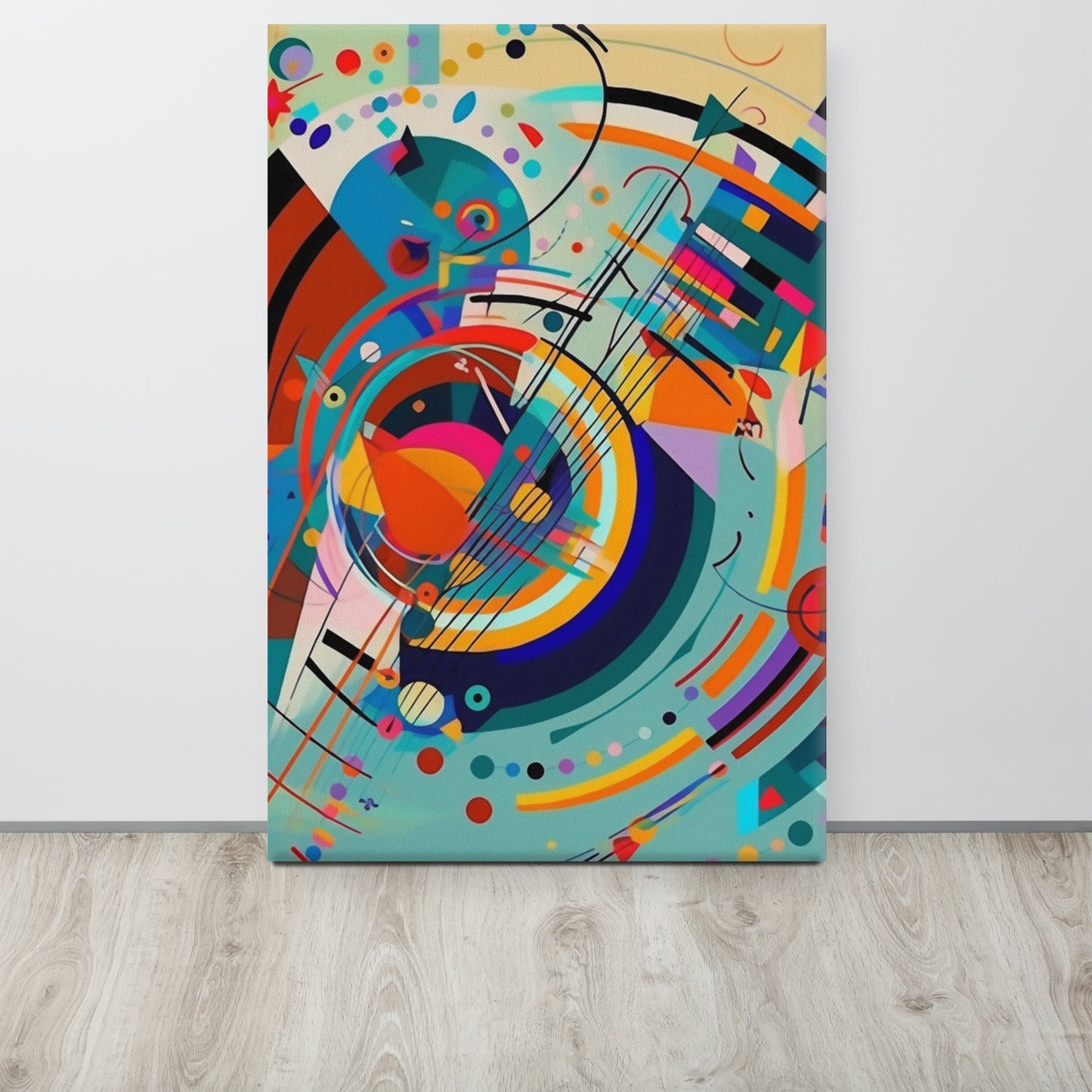 "Symphony of Silence": Kandinsky-Inspired Abstract AI Art Canvas Print