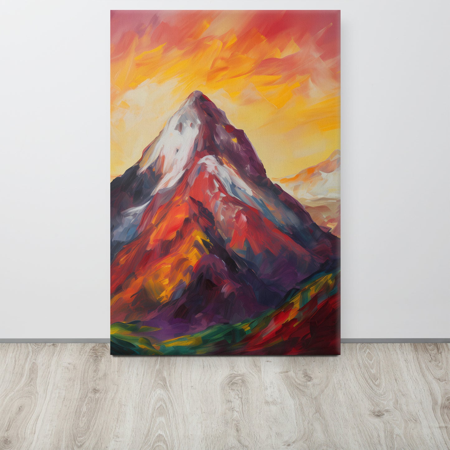 "Mystic Himalayas": An Expressionist Journey - Edvard Munch Inspired Canvas Print