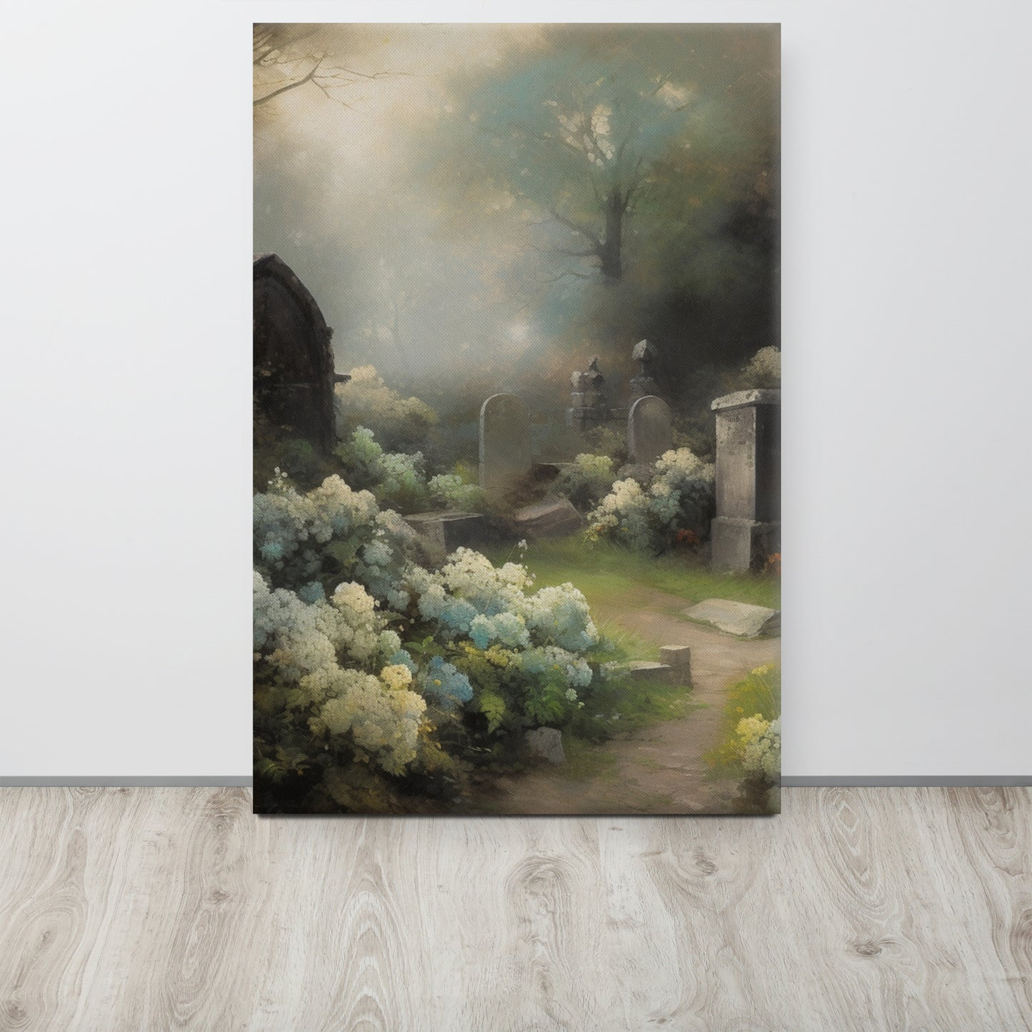 "Cemetery Bloom" - George Inness Inspired Tonalist Canvas Print