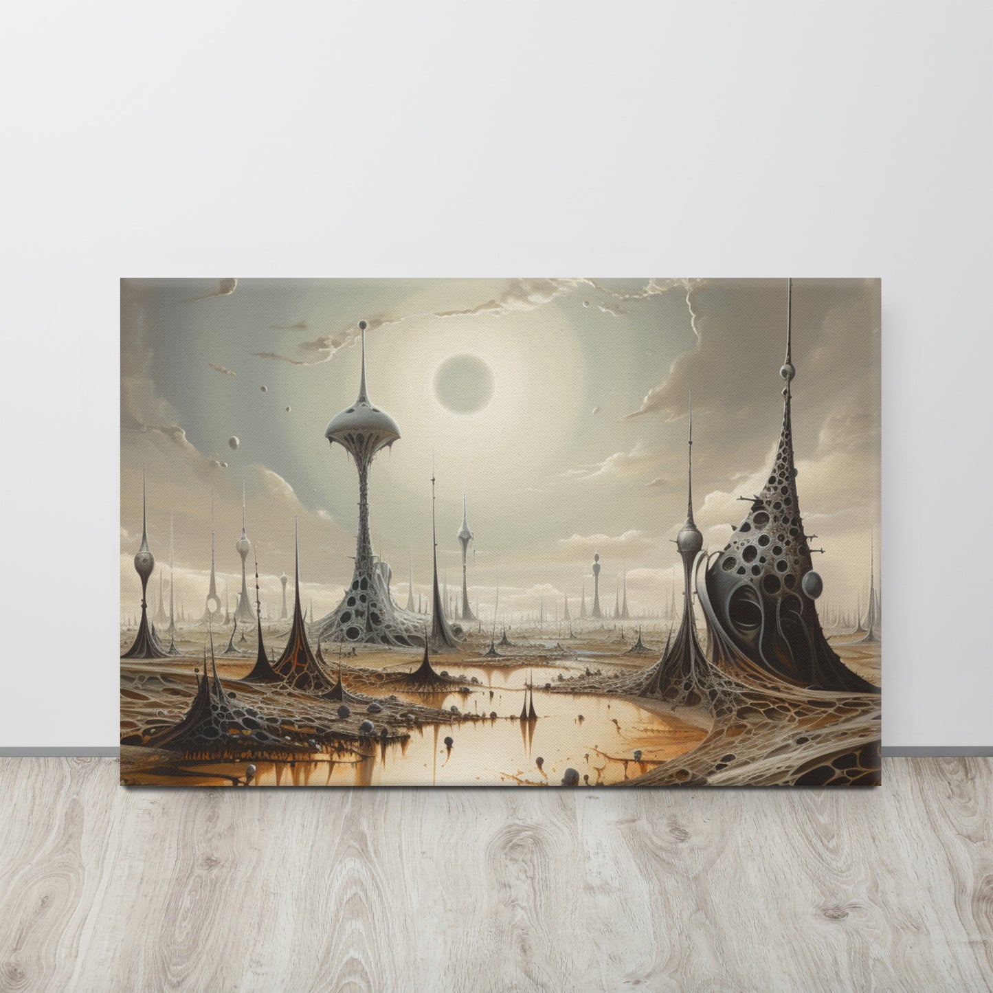 "Magnetic Dreams" - Salvador Dalí Inspired Surreal Canvas Art Print