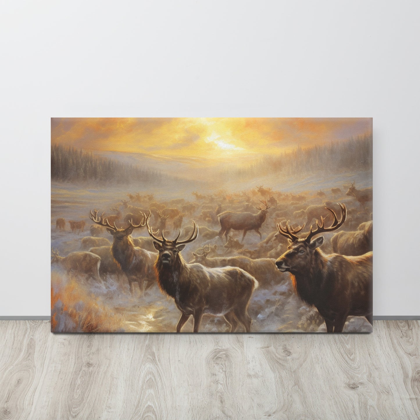 Golden Hour in Alaskan Winter - Stunning Canvas Print Inspired by Nature's Beauty