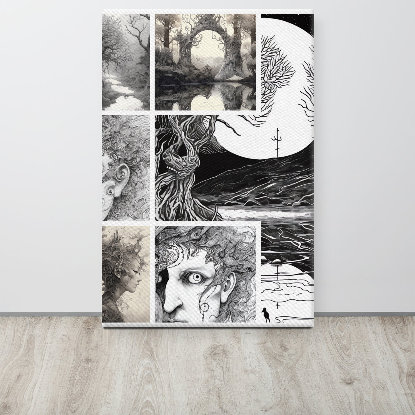 Mystic Collage Canvas Print: A Tribute to Austin Osman Spare