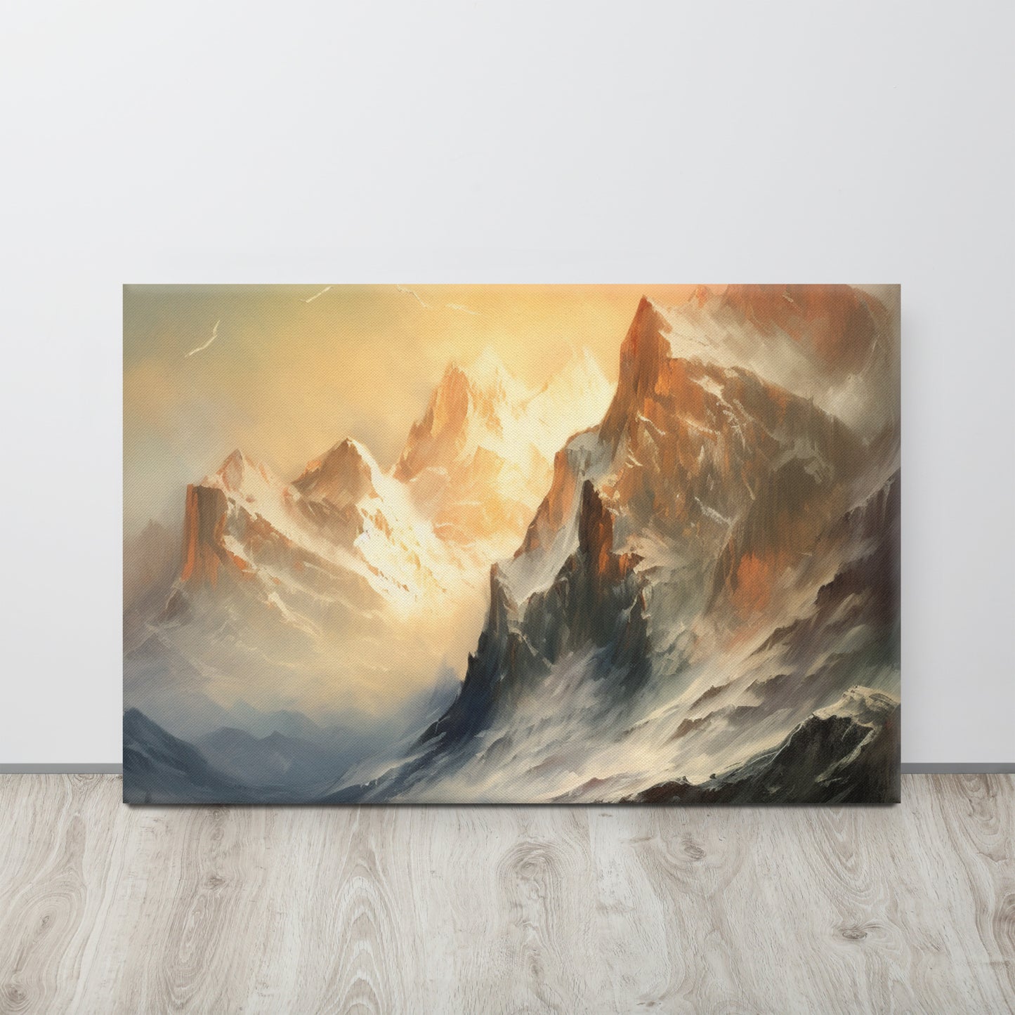 Dawn in Nahanni: A J.M.W. Turner Inspired Watercolor Canvas Print