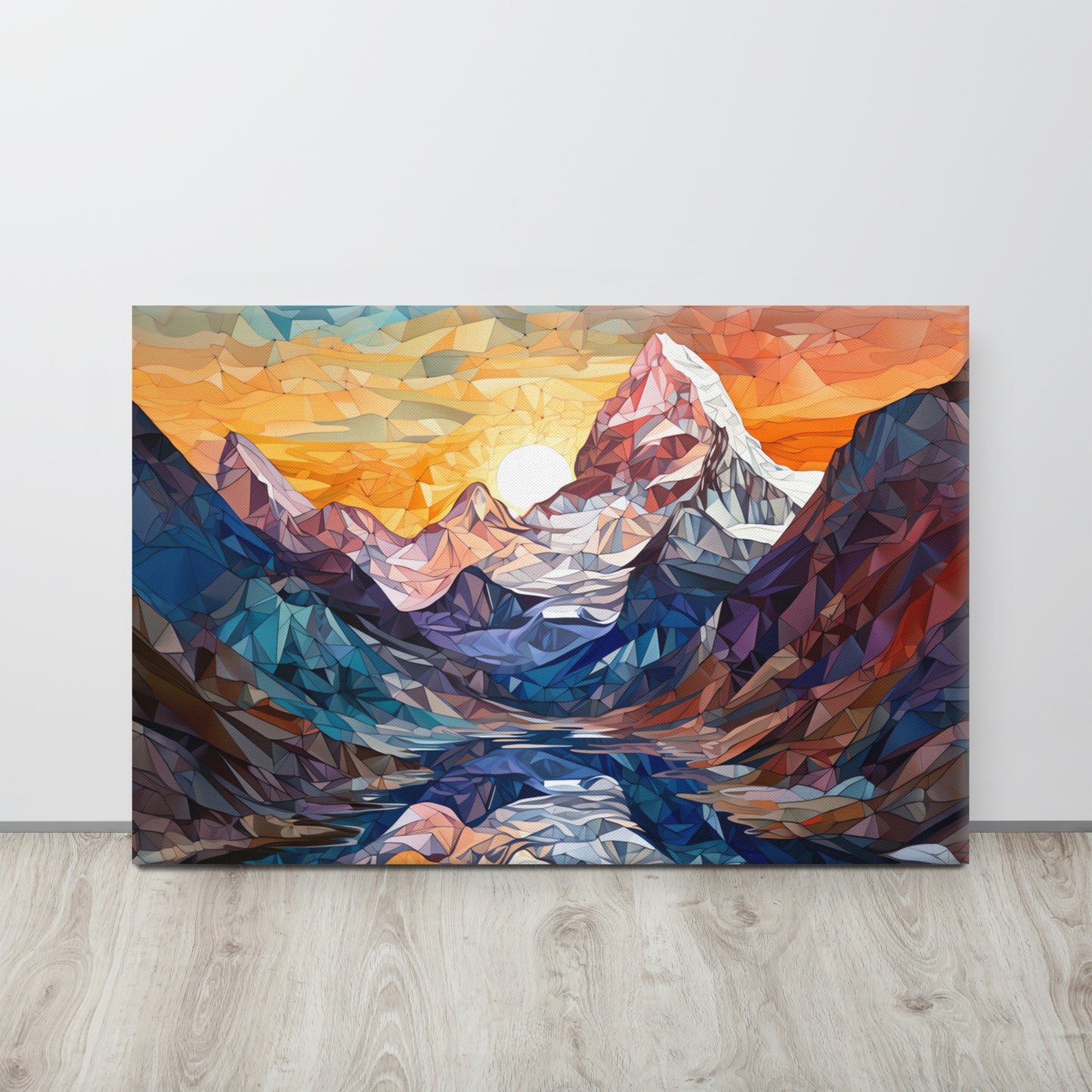 Mystic Annapurna: Escher-Inspired Abstract Canvas Art