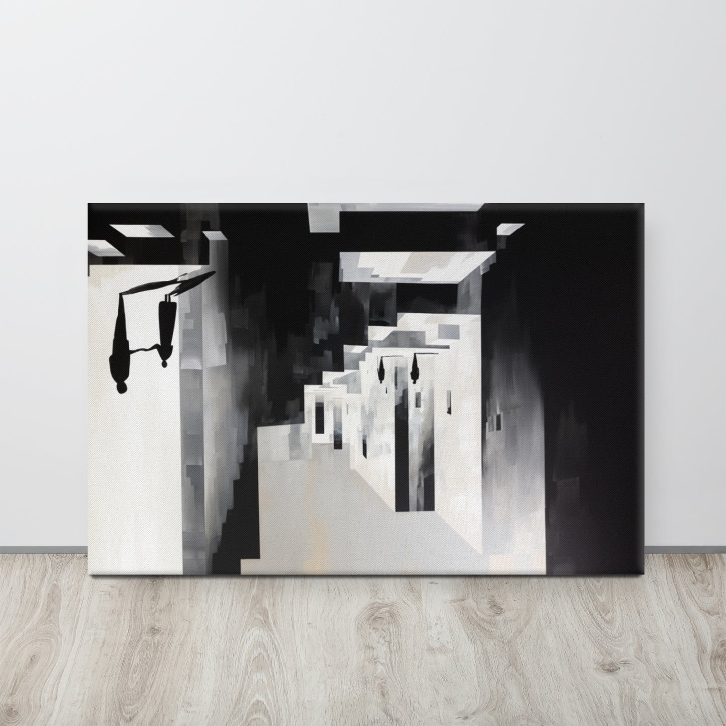 Shadowed Realities: Picasso-Inspired Minimalist Chiaroscuro Canvas Print