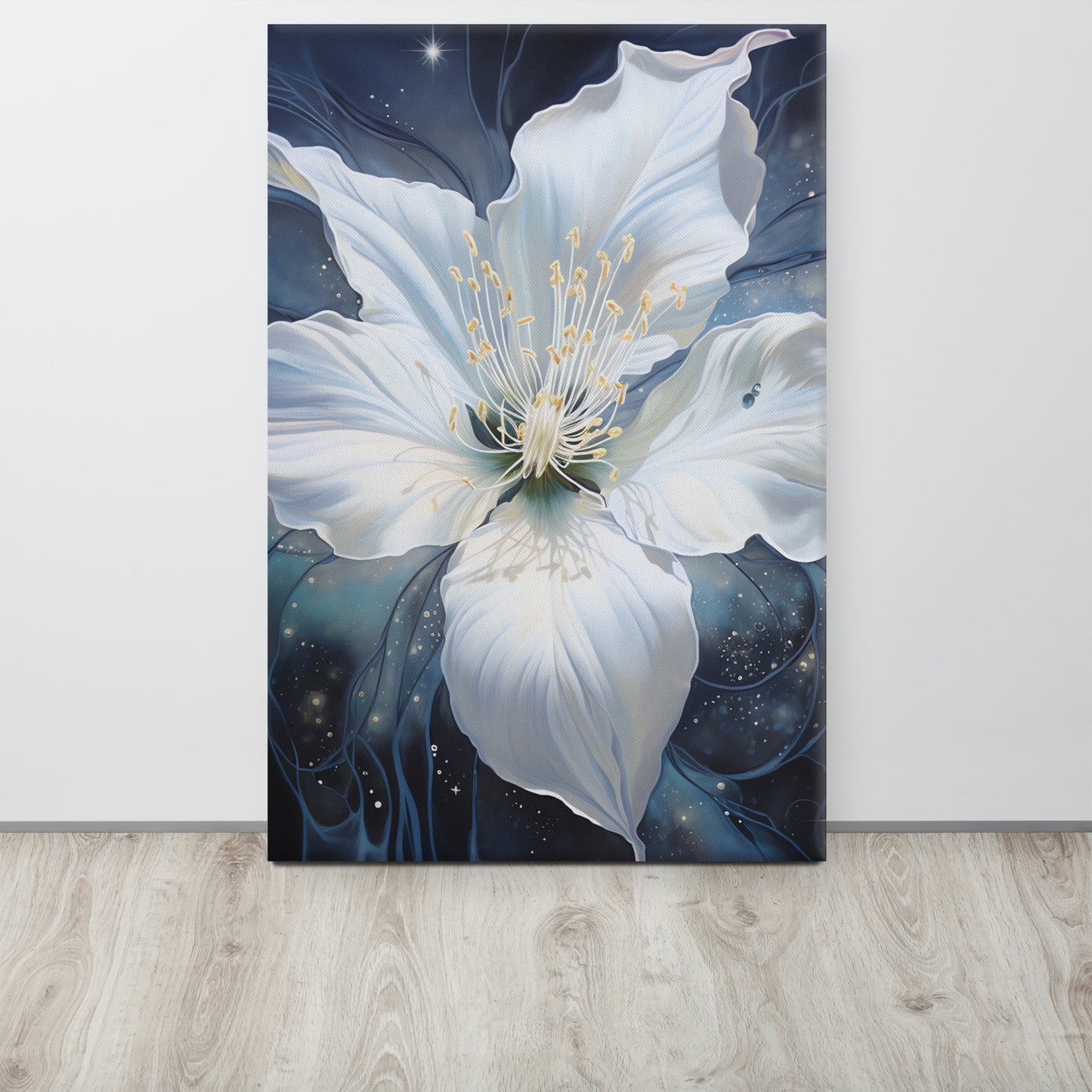 Moonlit Bloom: Georgia O'Keeffe-Inspired Abstract Canvas Print – Perfect Touch for Ethereal and Modern Interiors