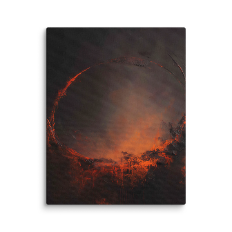 Eclipse Canvas Print – Dark Abstract Solar Ring Wall Art | Moody Cosmic Home Decor