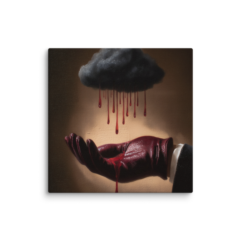 Surrealist Wall Art – Dark Cloud Hand Canvas Print | Gothic Moody Chiaroscuro Home Decor